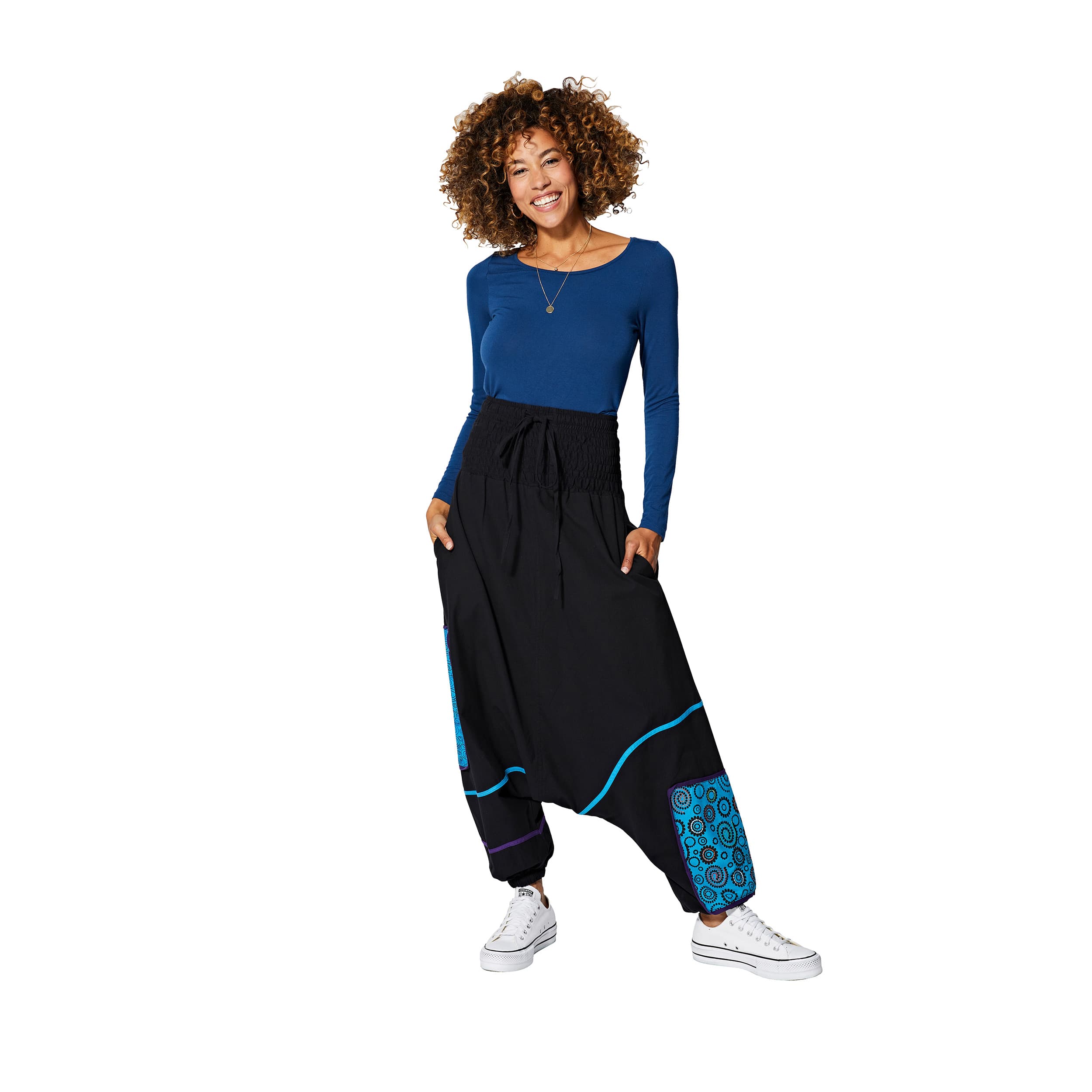 Sarouel hiver Guadalupe - 100% coton - noir, bleu - Akoustik Online