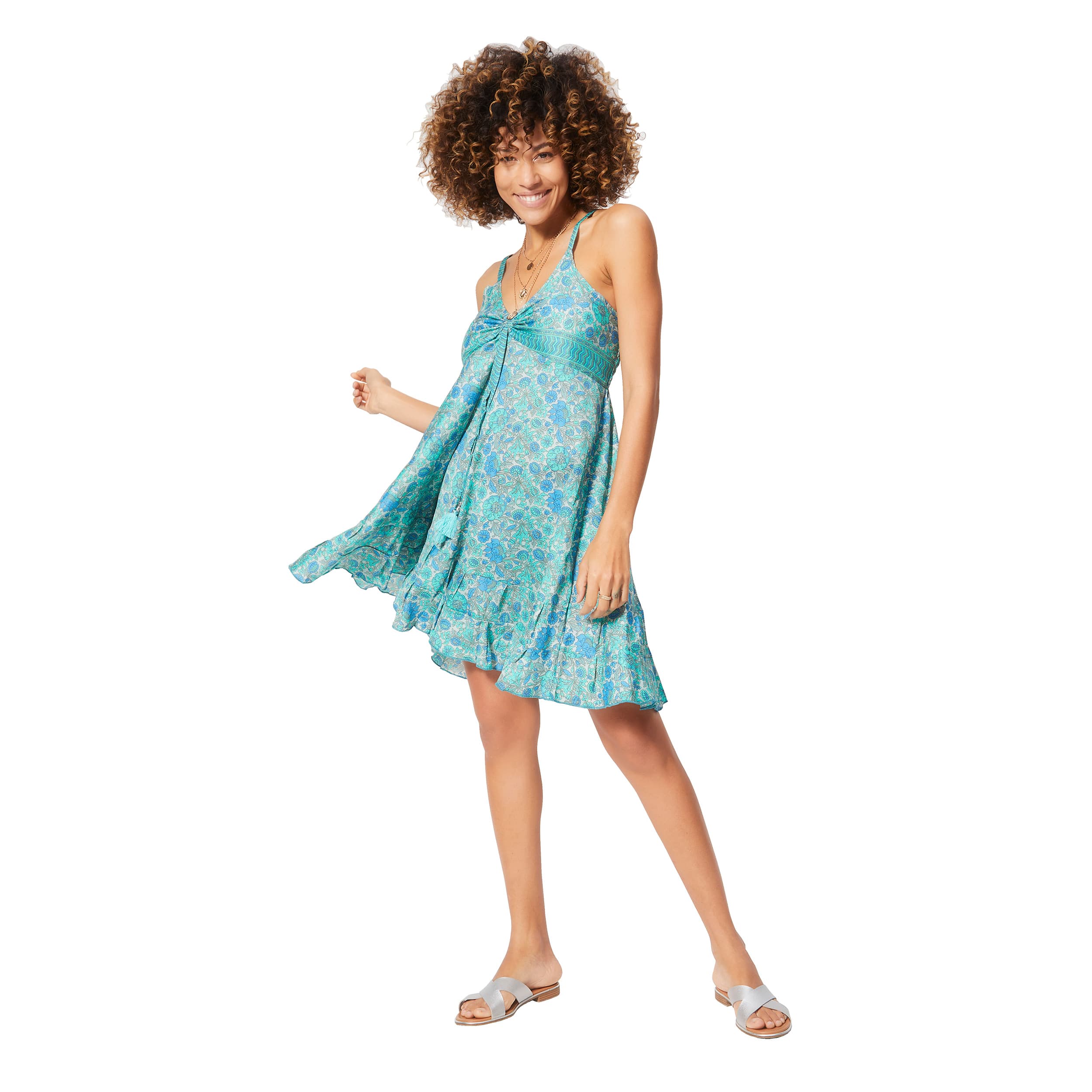 Robe été courte sans manches Kyria - 100% polyester - Akoustik Online