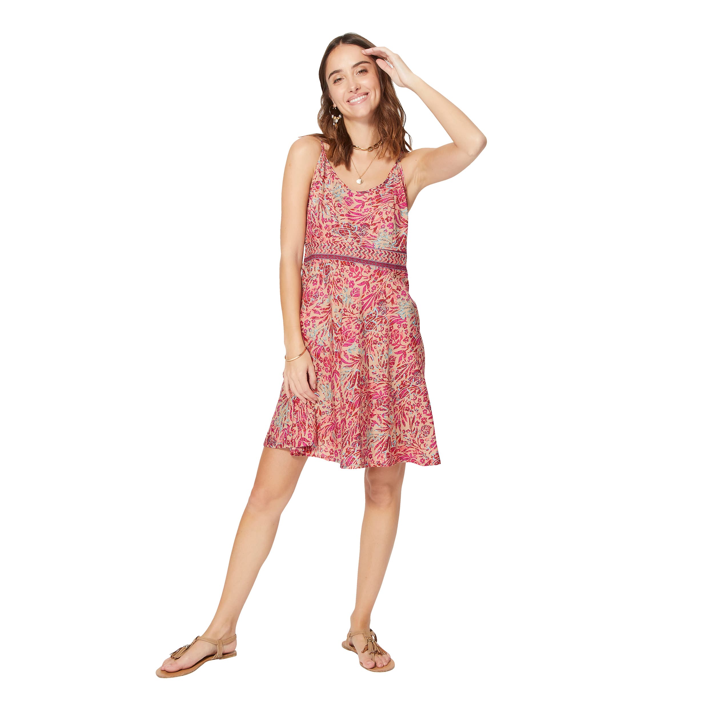 Robe été courte sans manches Cesar - 100% polyester - Akoustik Online