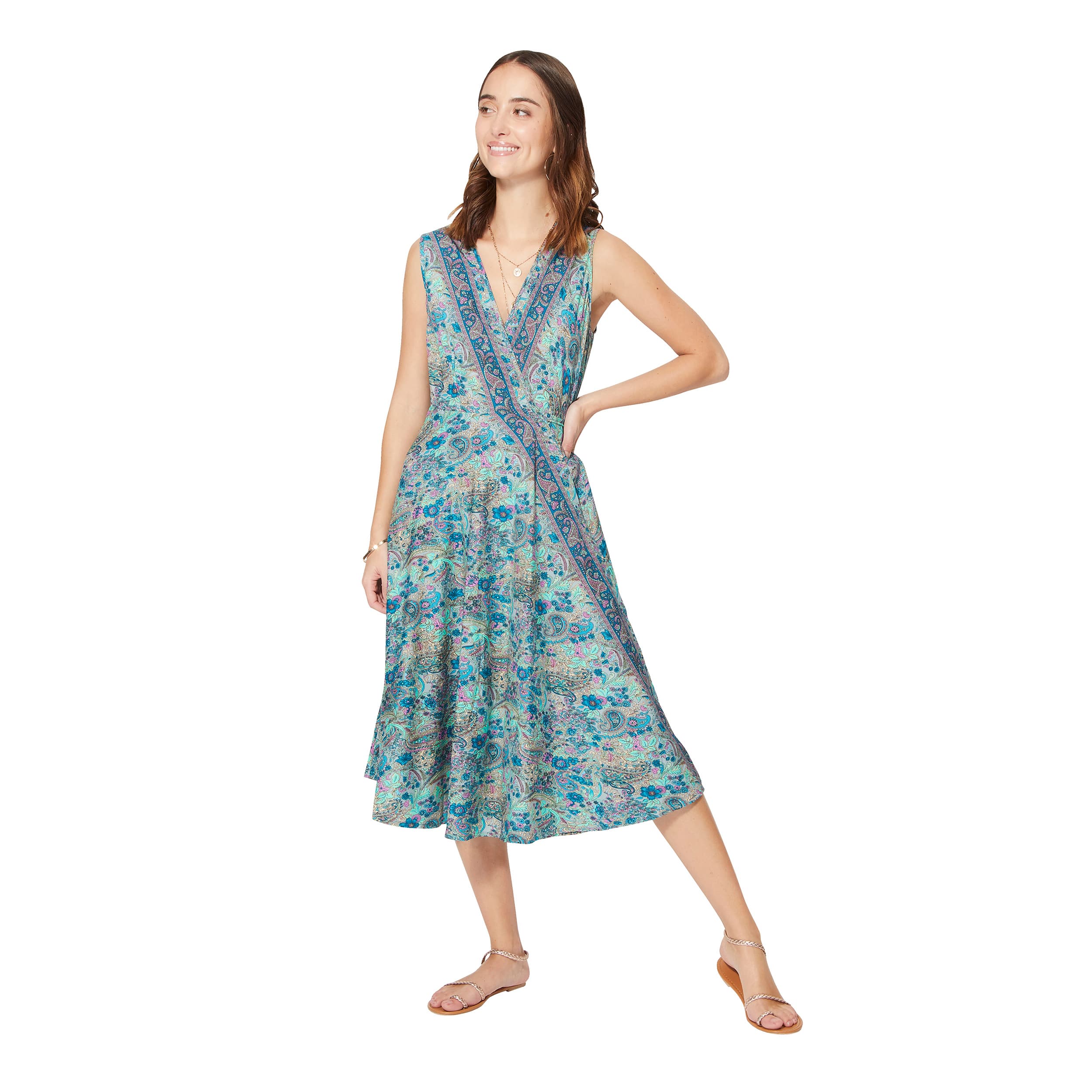 Robe été courte sans manches Rahima - 100% polyester - Akoustik Online