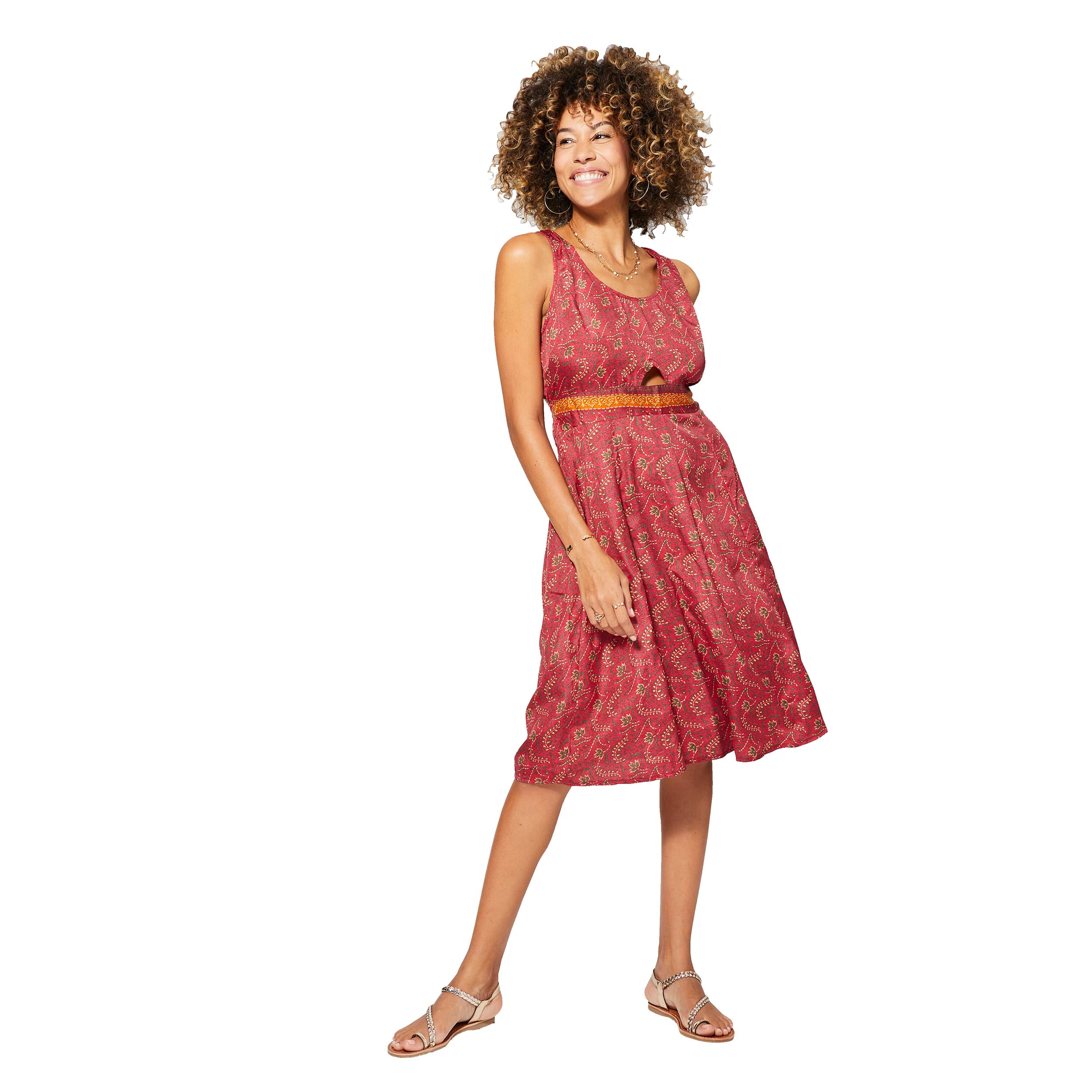 Robe été courte sans manches Corine - 100% polyester - Akoustik Online