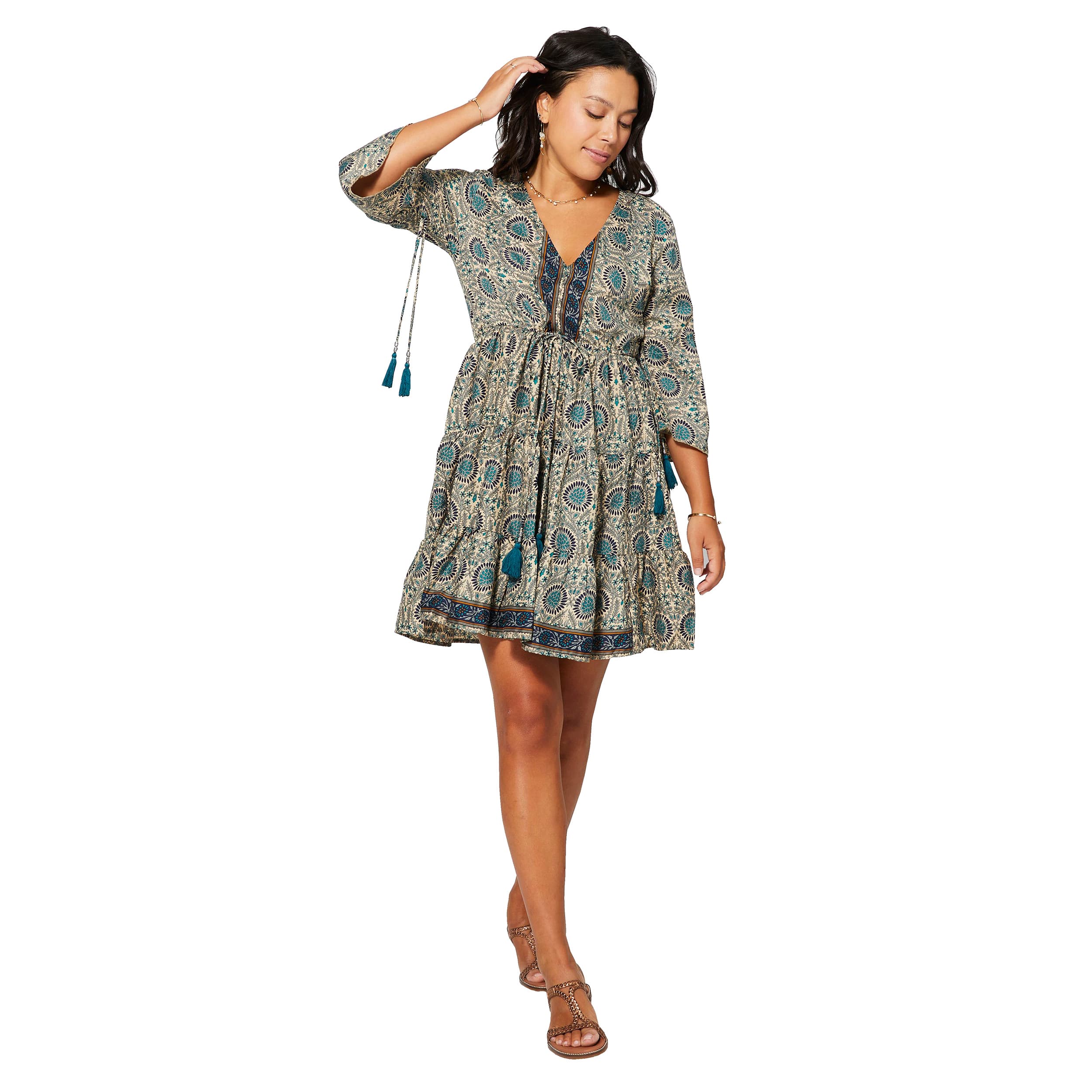 Robe été courte manches 3/4 Dmitry - 100% polyester - Akoustik Online