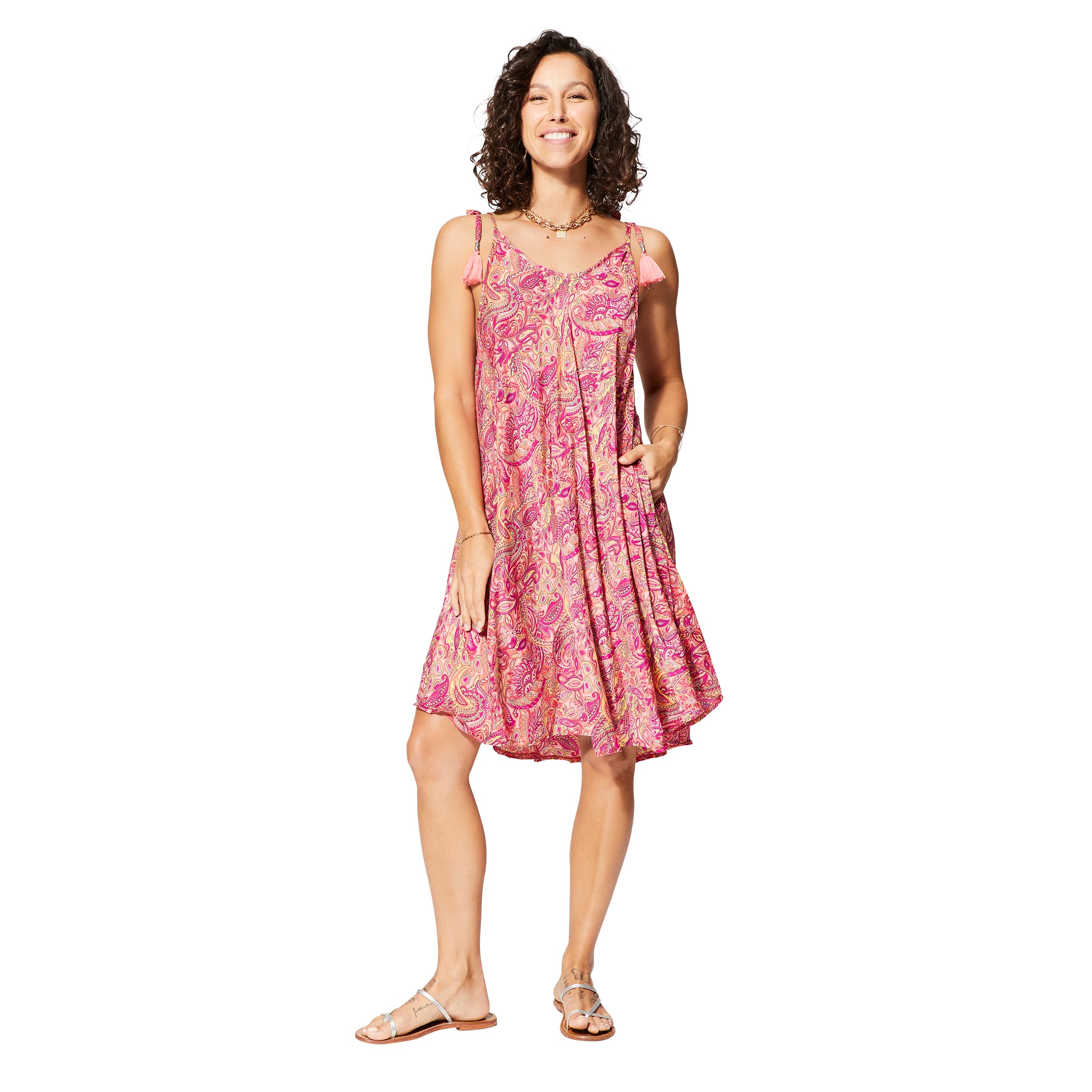 Robe été courte sans manches Phocas - 100% polyester - Akoustik Online