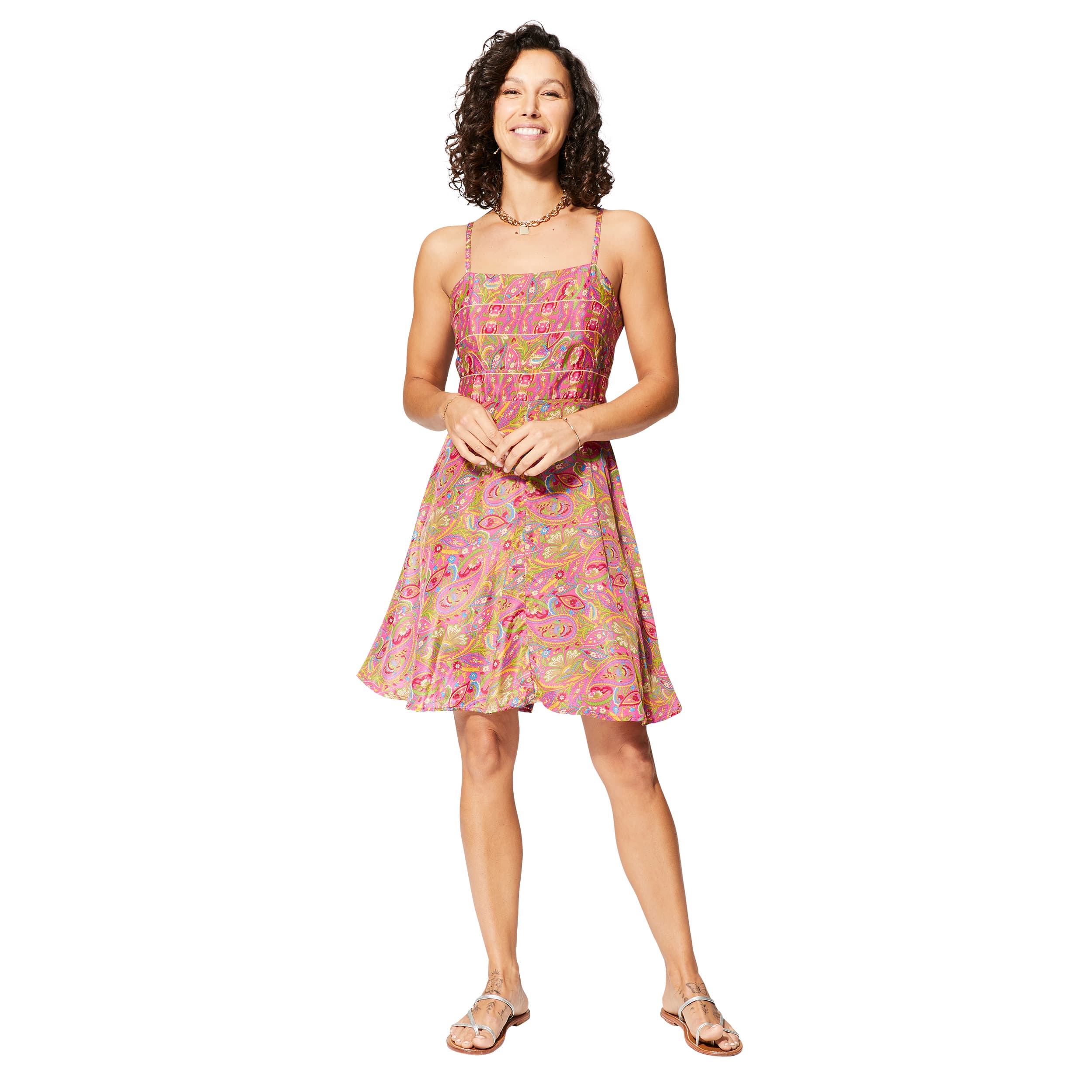 Robe été courte sans manches Myrna - 100% polyester - Akoustik Online