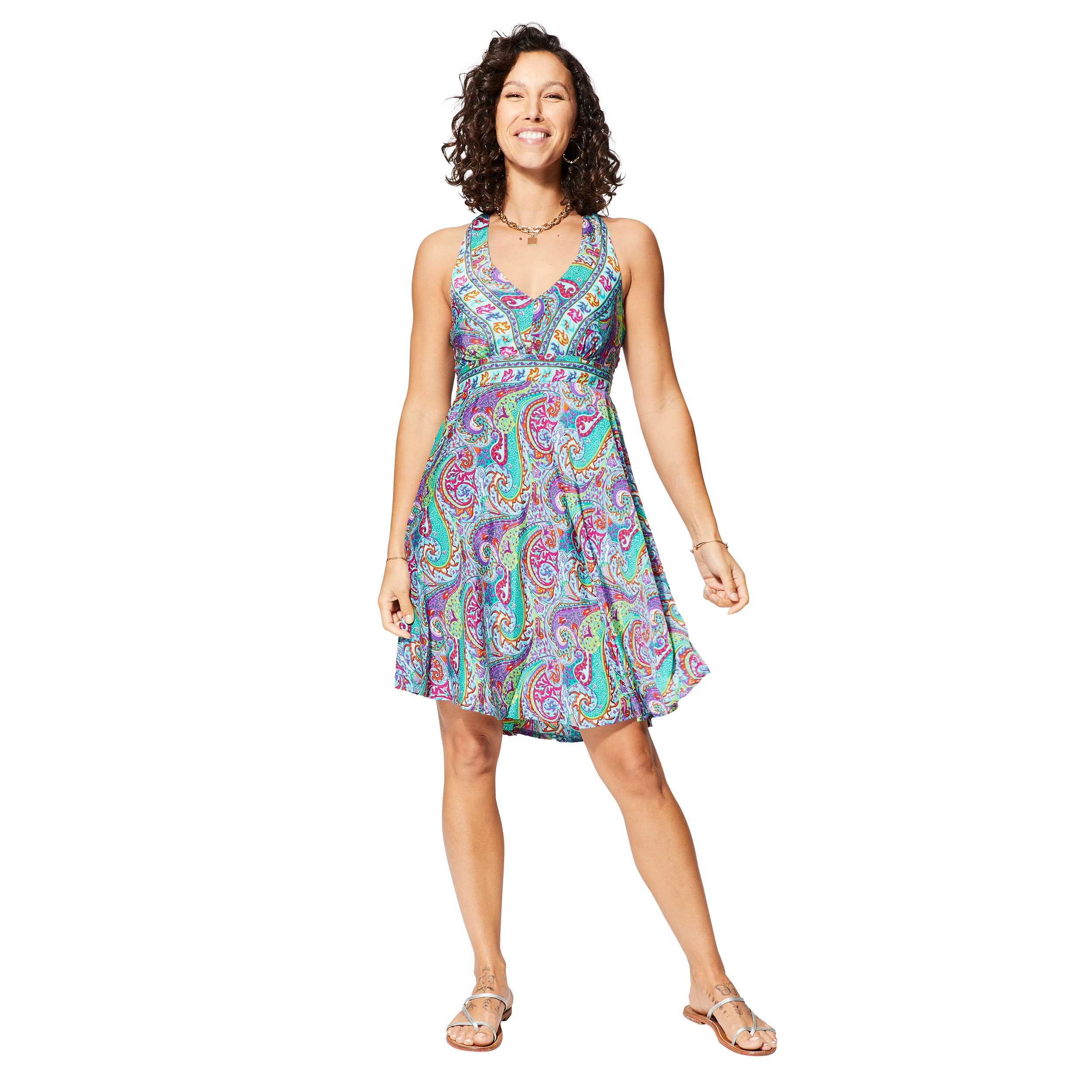 Robe été courte sans manches Eliina - 100% polyester - Akoustik Online
