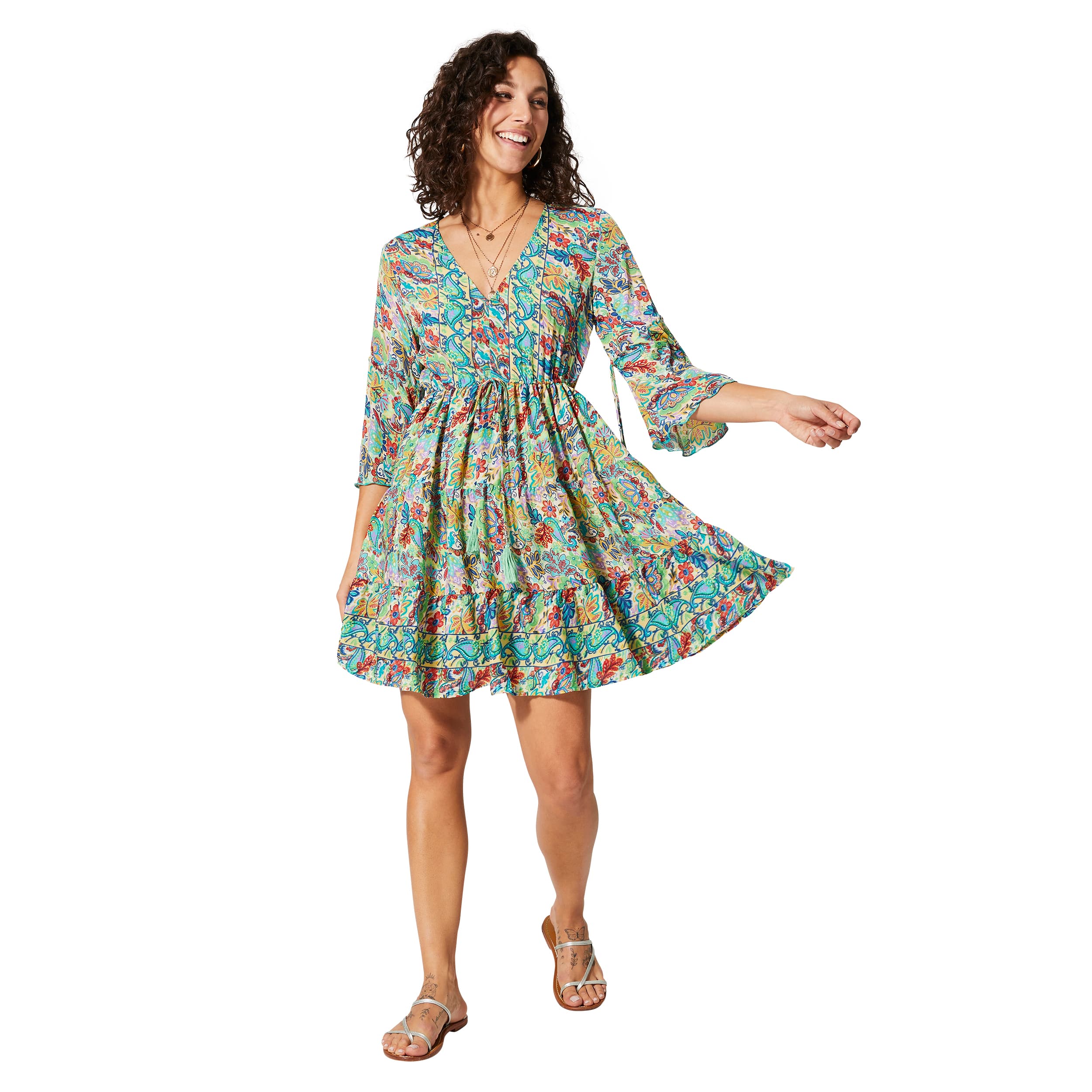 Robe été courte manches 3/4 Erwin - 100% polyester - Akoustik Online