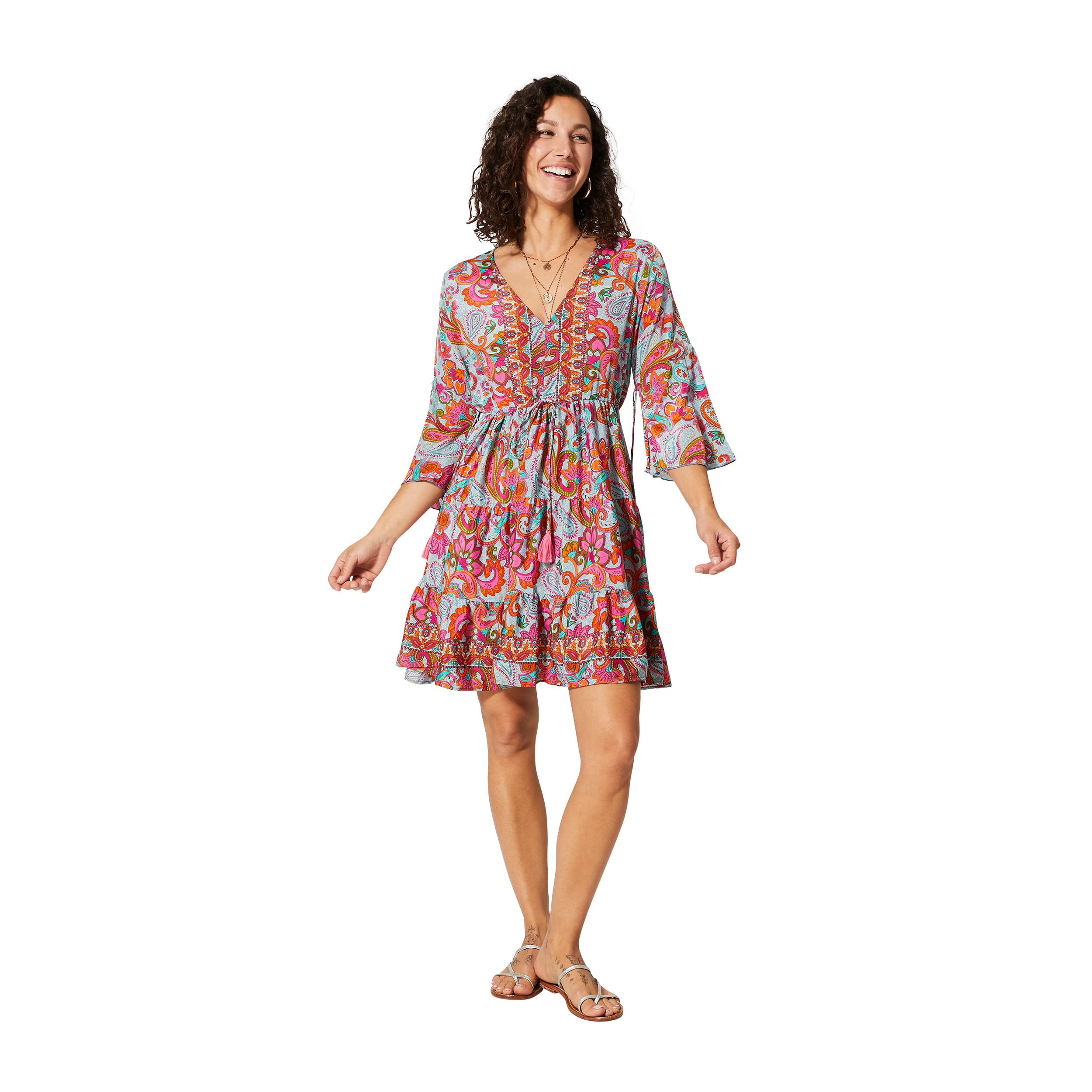 Robe été courte manches 3/4 Zuzanna - 100% polyester - Akoustik Online