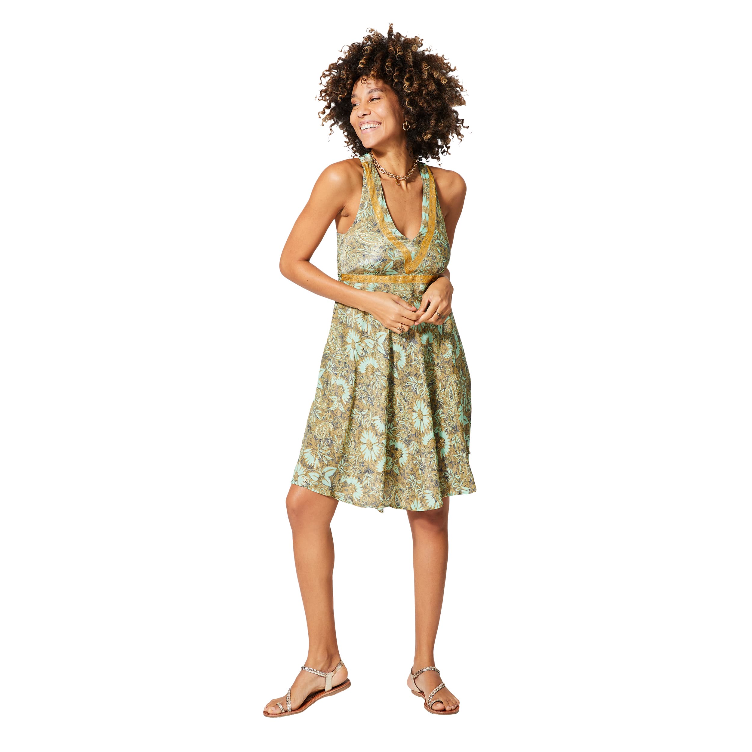 Robe été courte sans manches Manel - 100% polyester - Akoustik Online