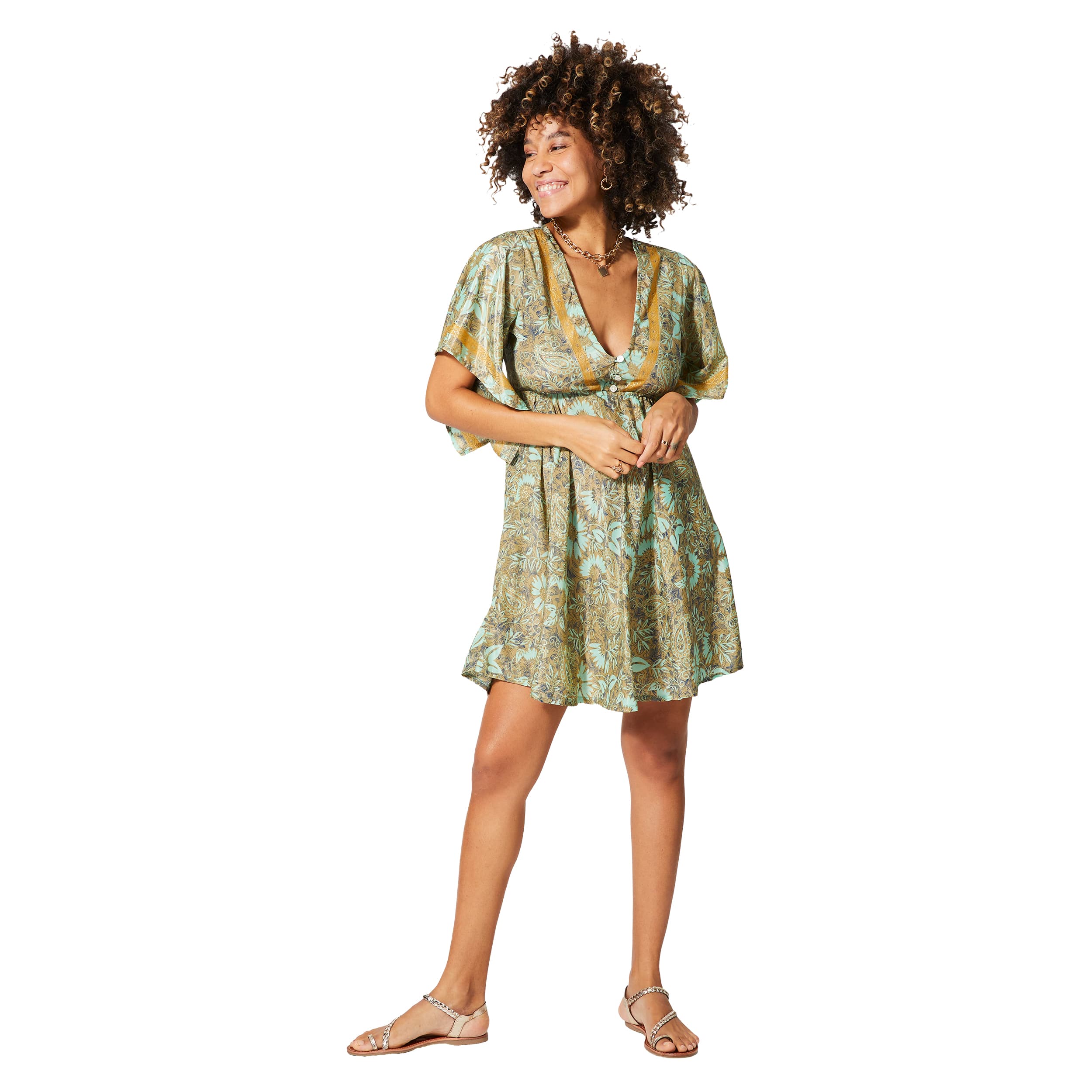 Robe été courte manches courtes Su - 100% polyester - Akoustik Online