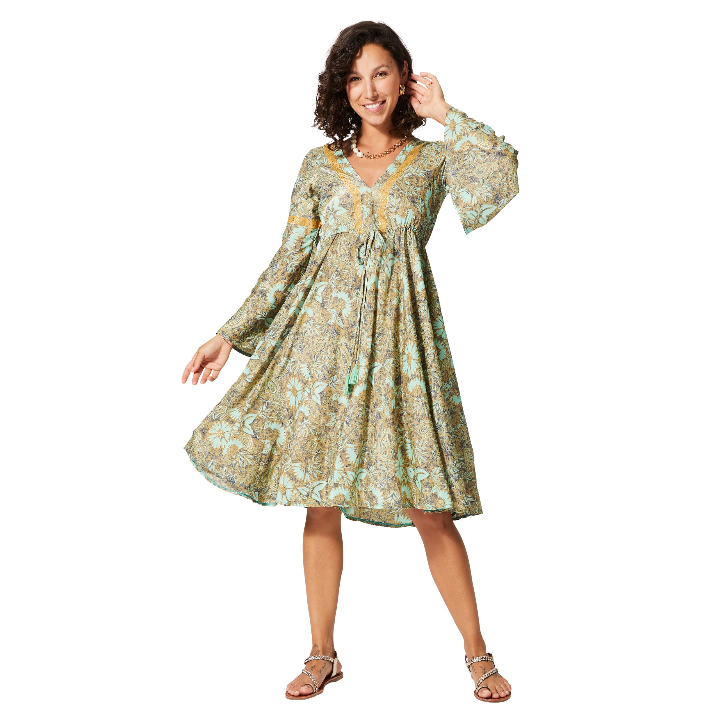 Robe été courte manches 3/4 Hayden - 100% polyester - Akoustik Online