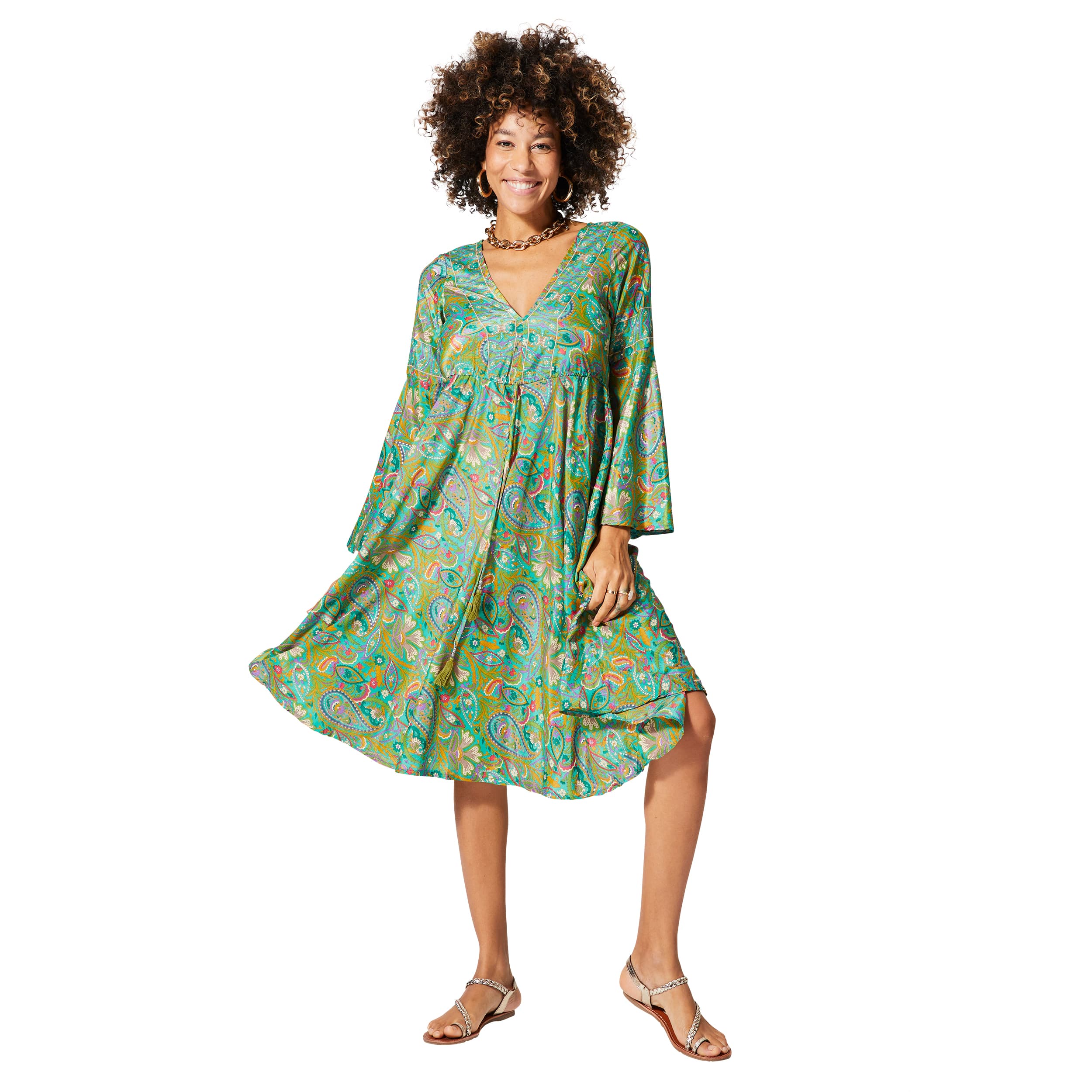 Robe été courte manches 3/4 Sans - 100% polyester - Akoustik Online