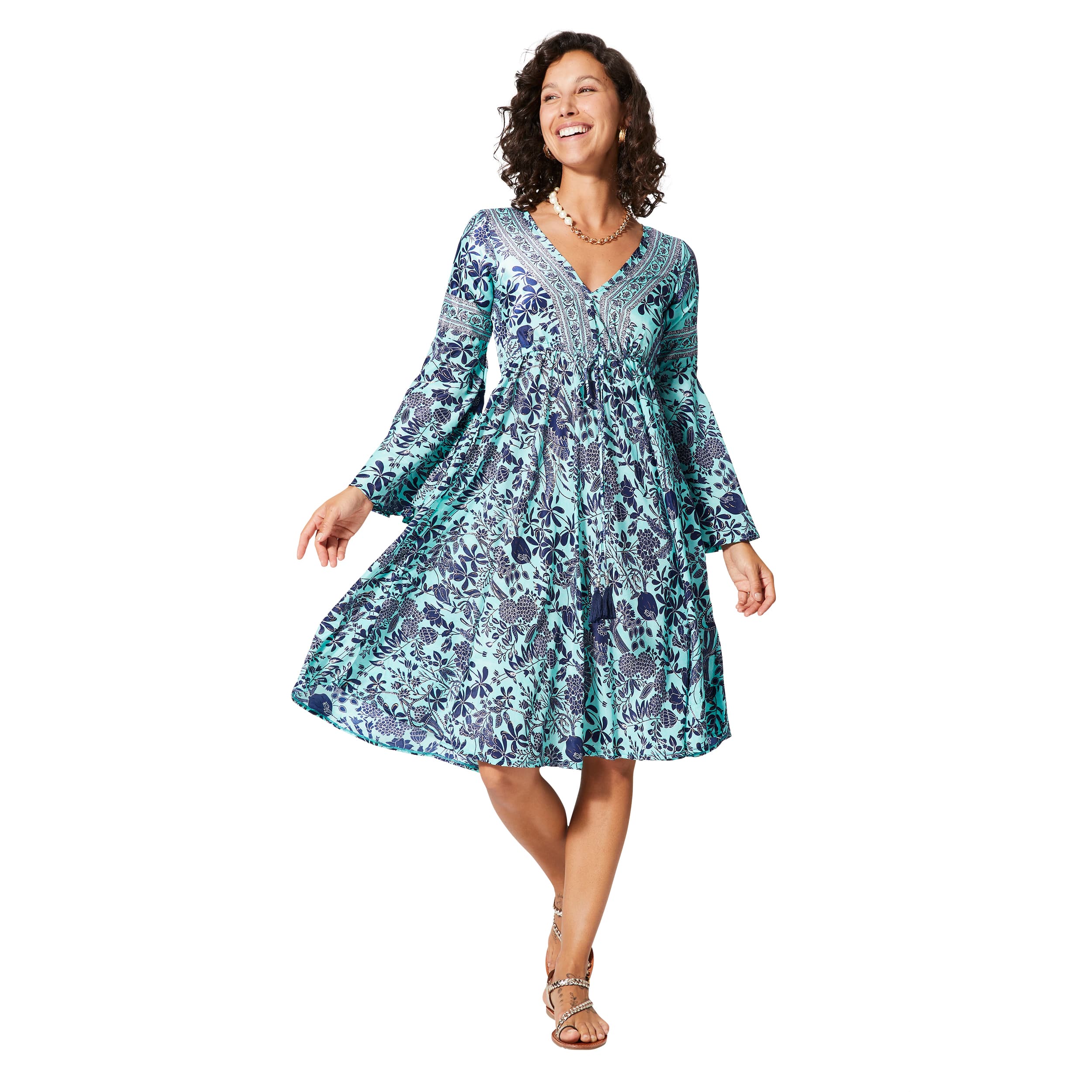 Robe été courte manches 3/4 Ingvarr - 100% polyester - Akoustik Online