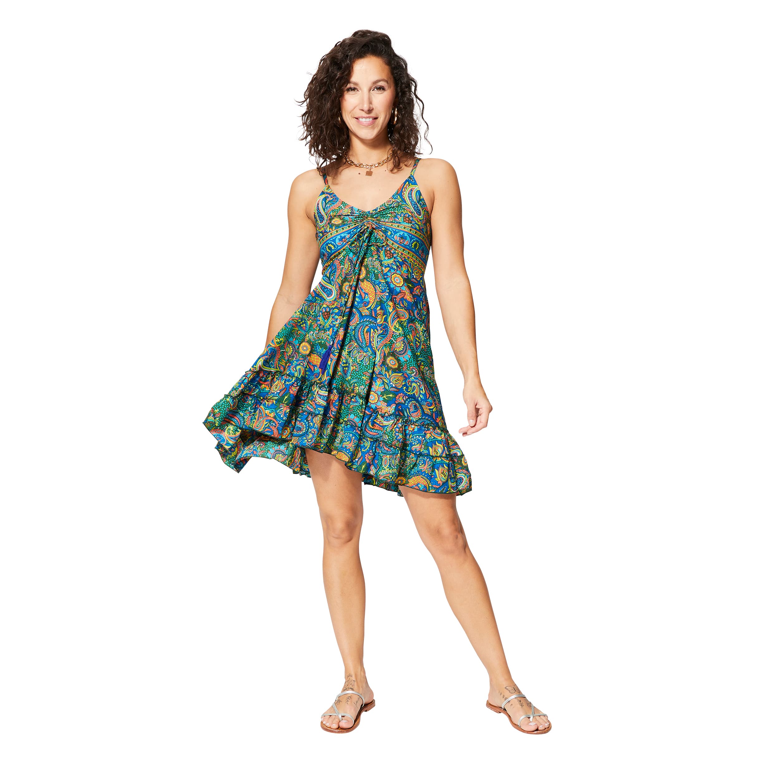 Robe été courte sans manches Jayme - 100% polyester - Akoustik Online