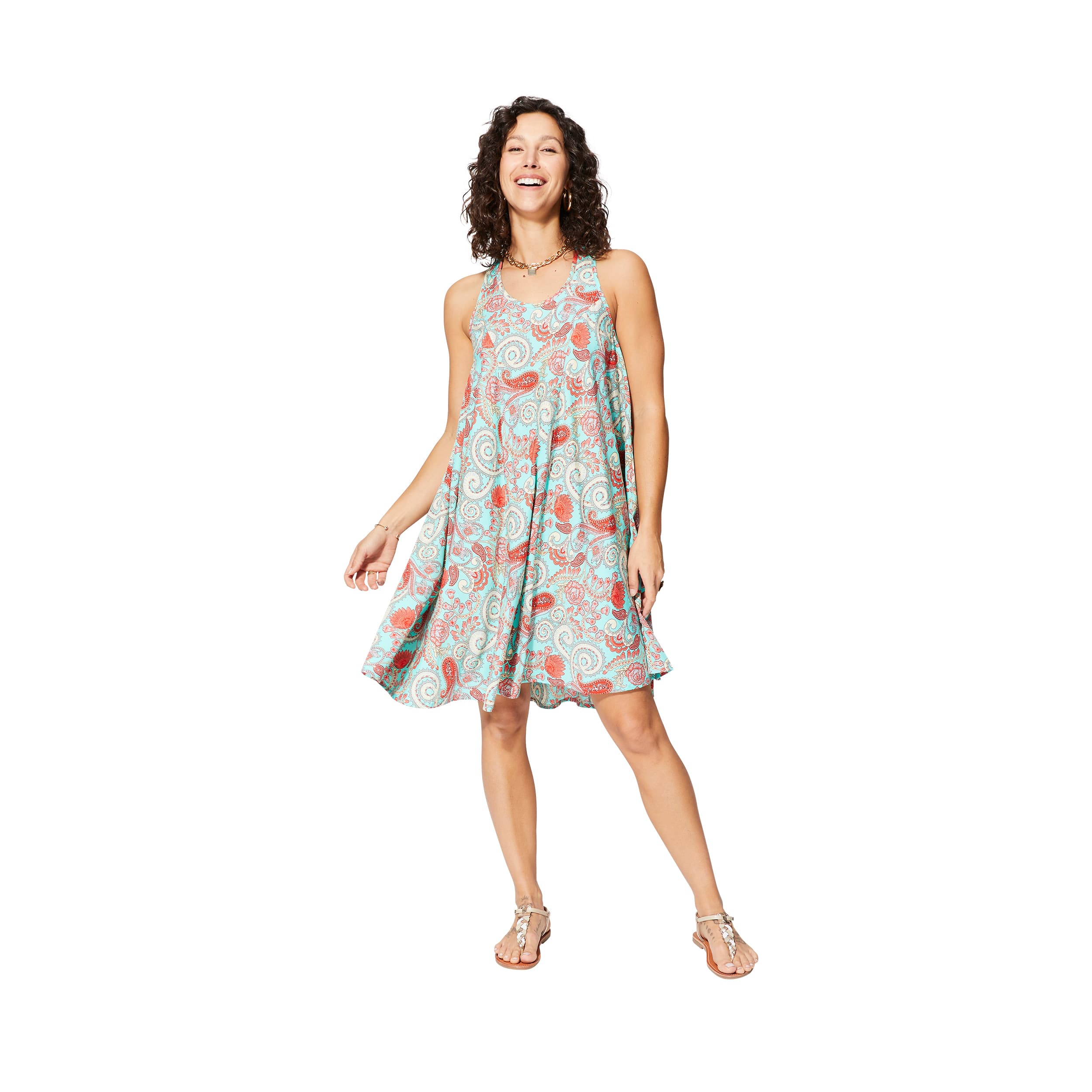 Robe été courte sans manches Miki - 100% polyester - Akoustik Online