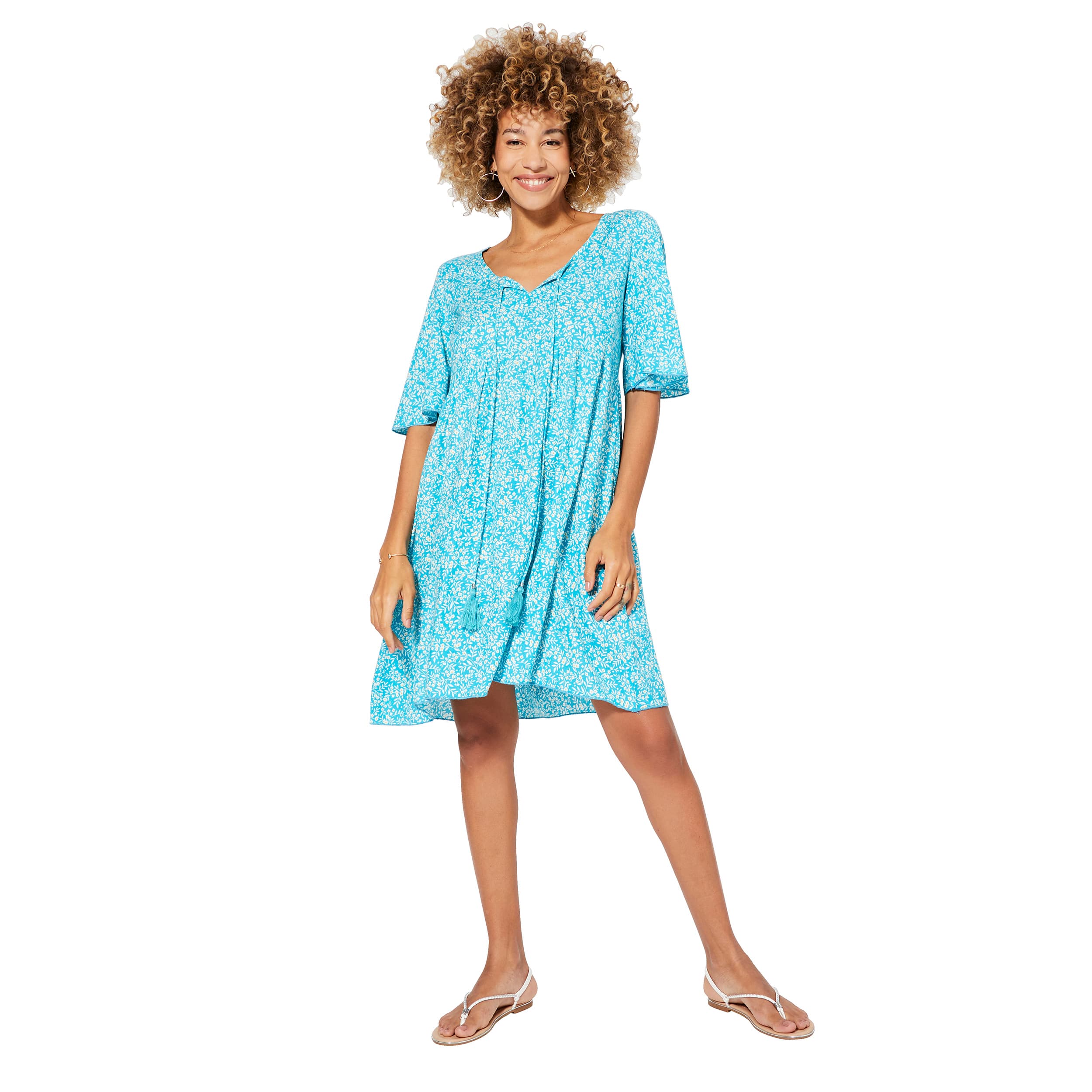 Robe été courte manches courtes Nhung - 100% viscose - Akoustik Online