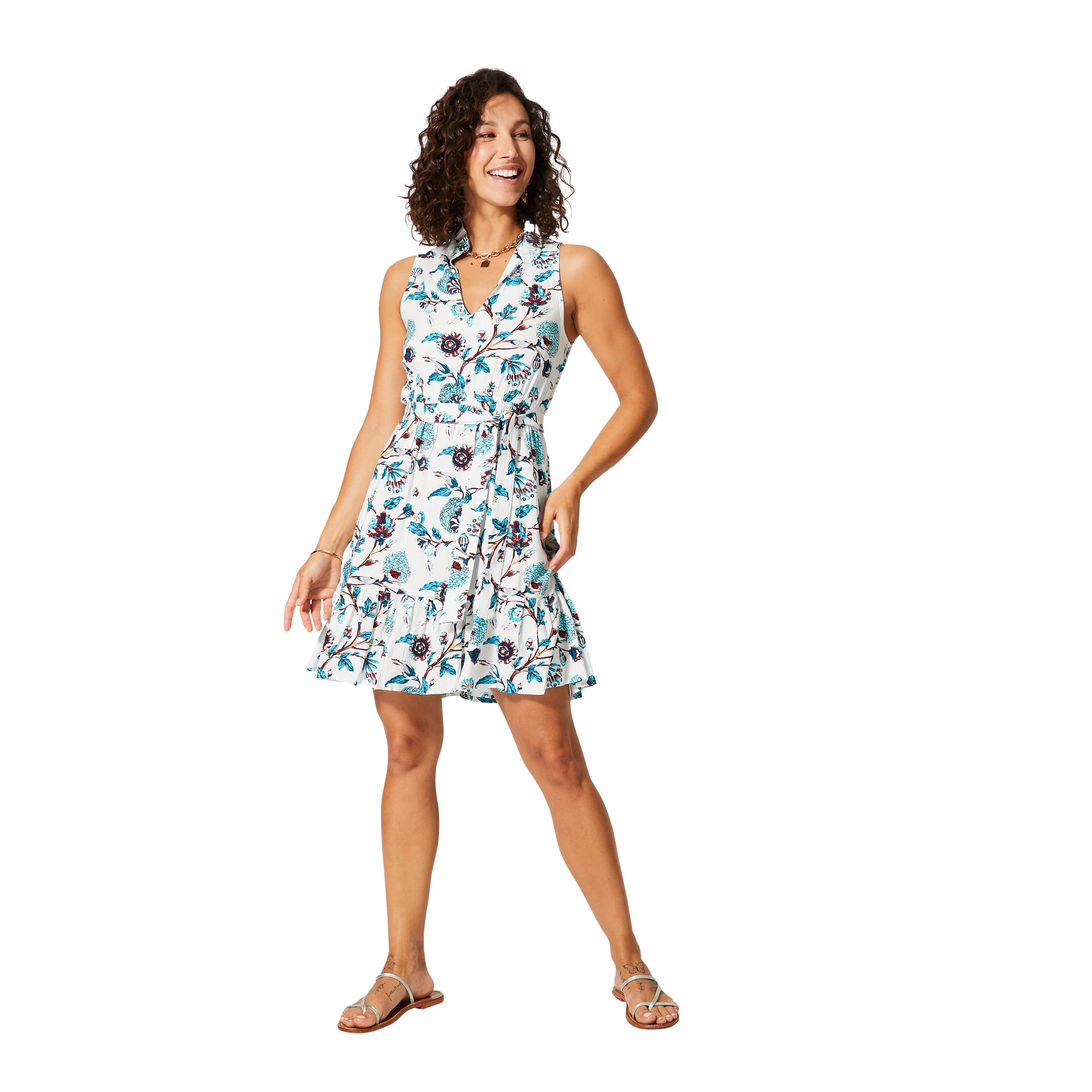 Robe été courte sans manches Solange - 100% viscose - Akoustik Online