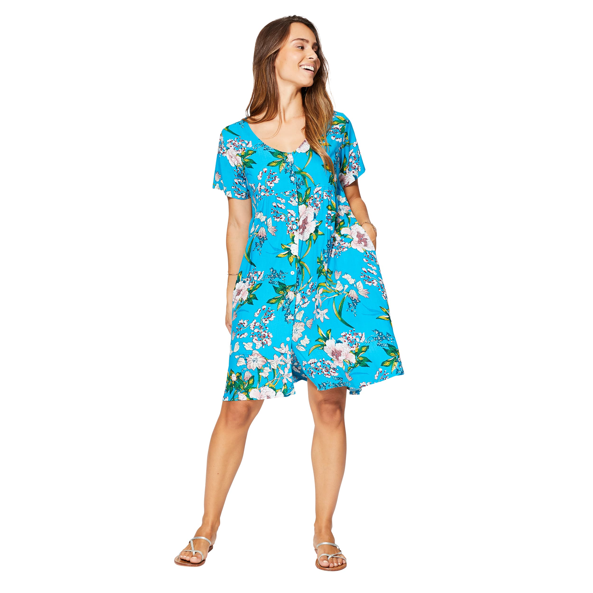 Robe été courte manches courtes Evita - 100% viscose - Akoustik Online