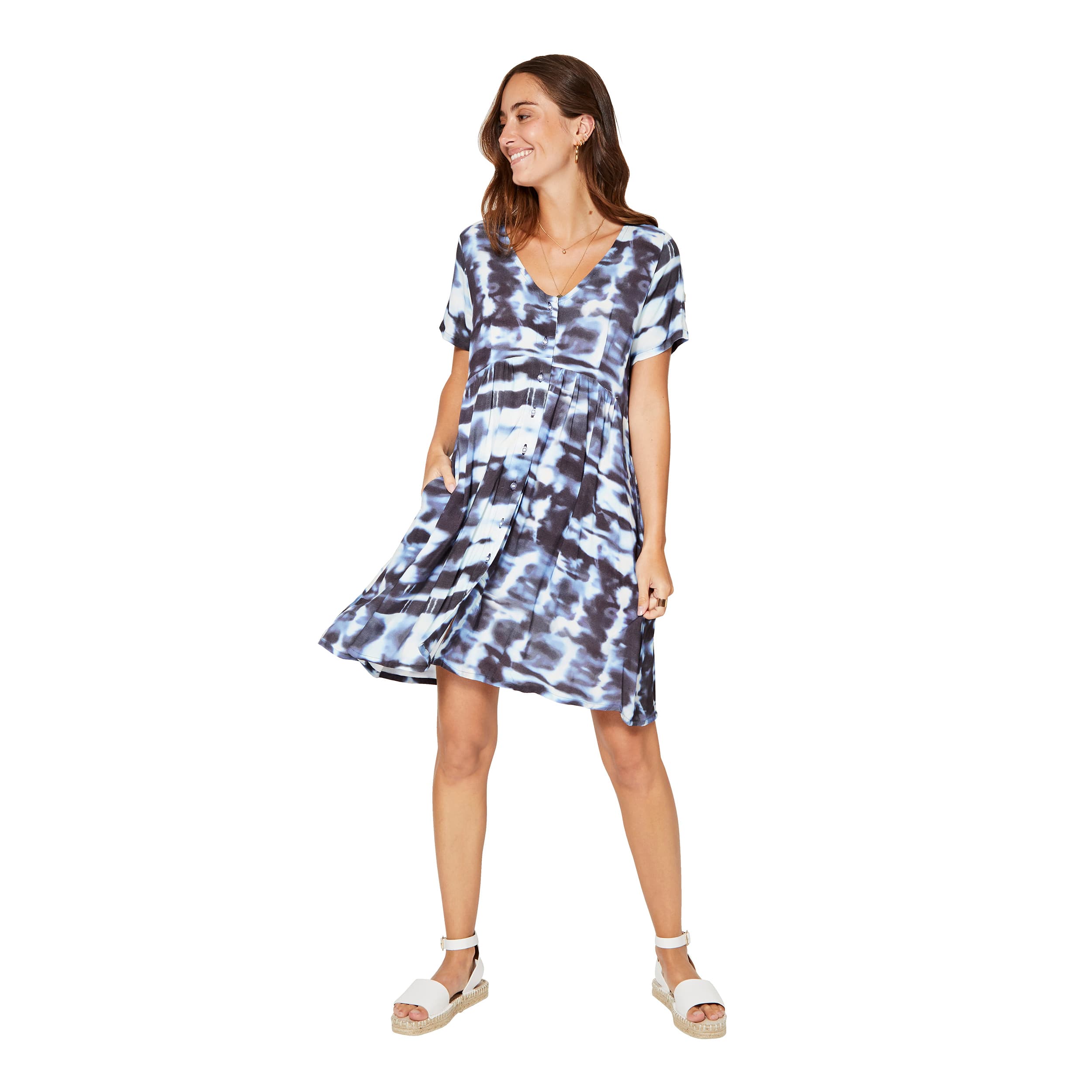 Robe été courte manches courtes Clora - 100% viscose - Akoustik Online