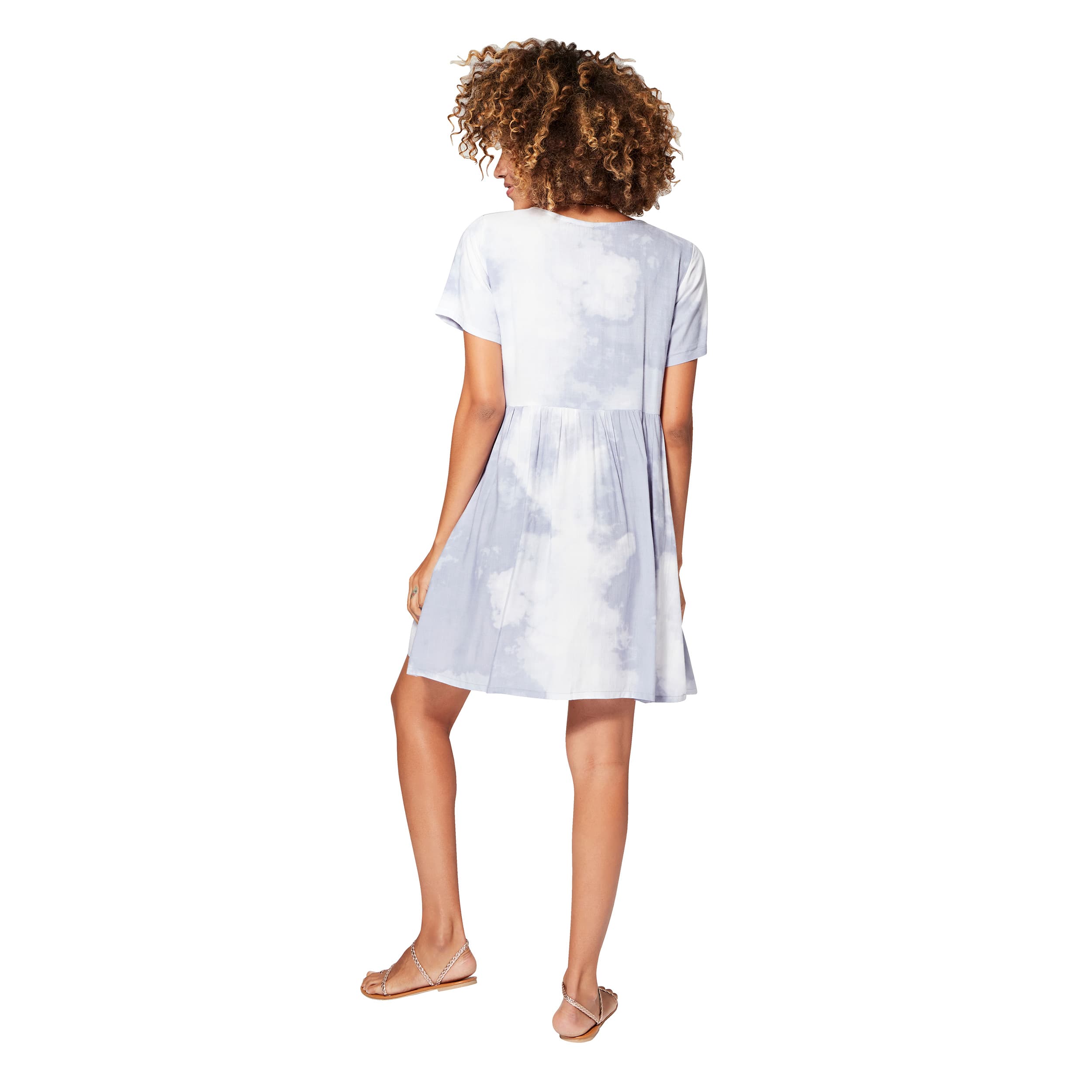 Robe été courte manches courtes Cloyce - gris, blanc - Akoustik Online