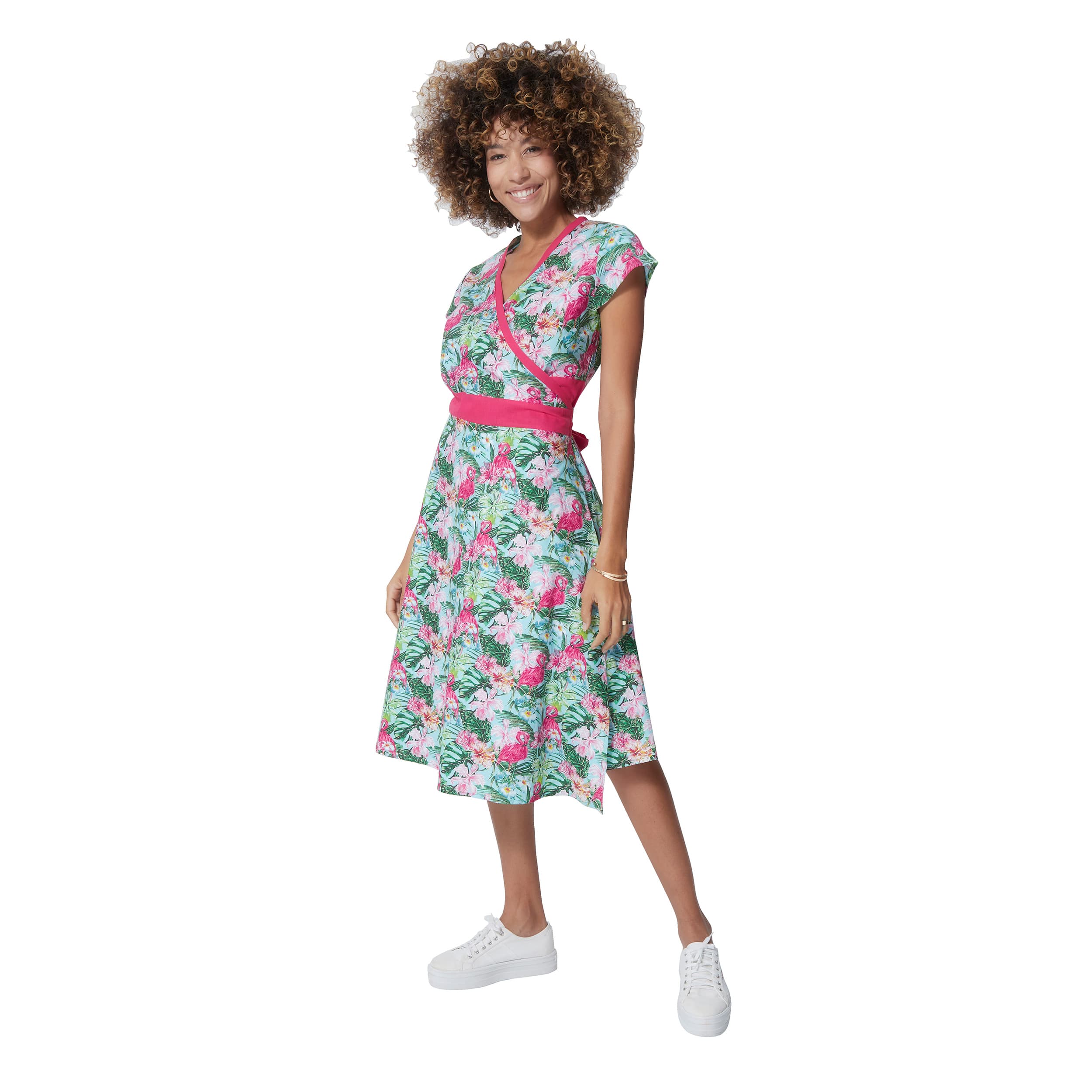 Robe été mi-longue manches courtes Kaya - 100% coton - Akoustik Online