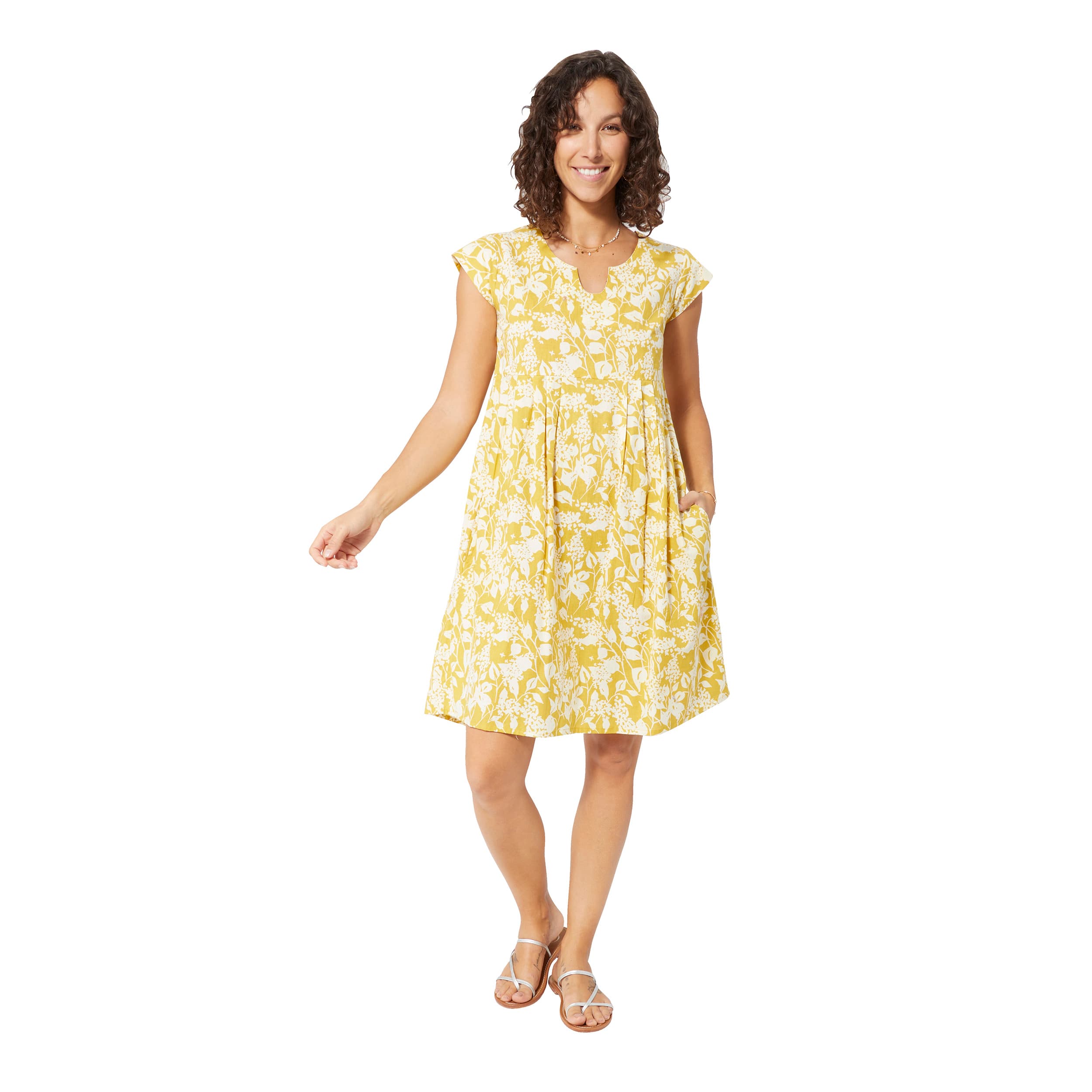 Robe été mi-longue manches courtes Io - 100% coton - Akoustik Online