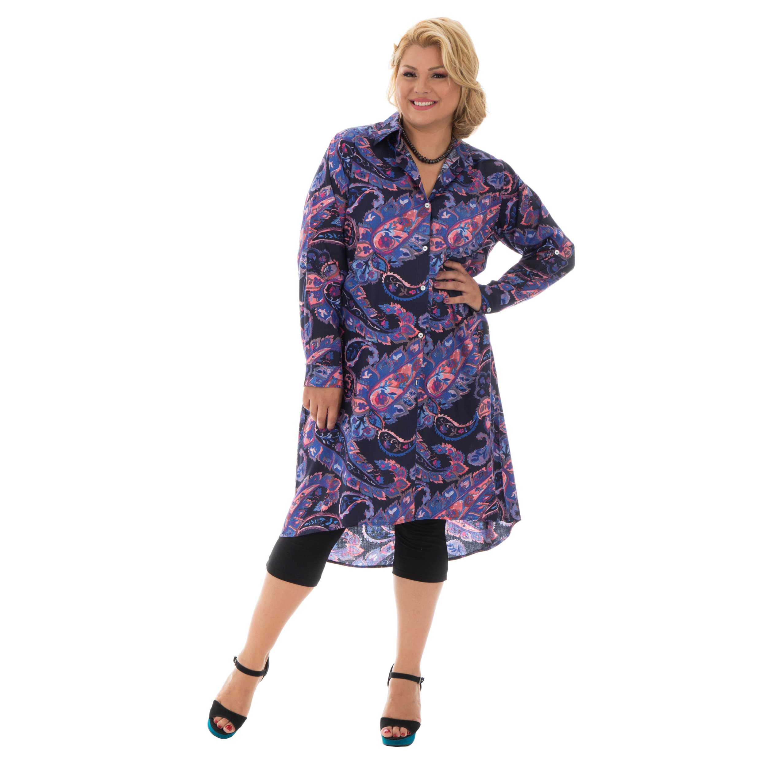 Robe été Brayden - 100% coton - violet, rose, bleu - Akoustik Online