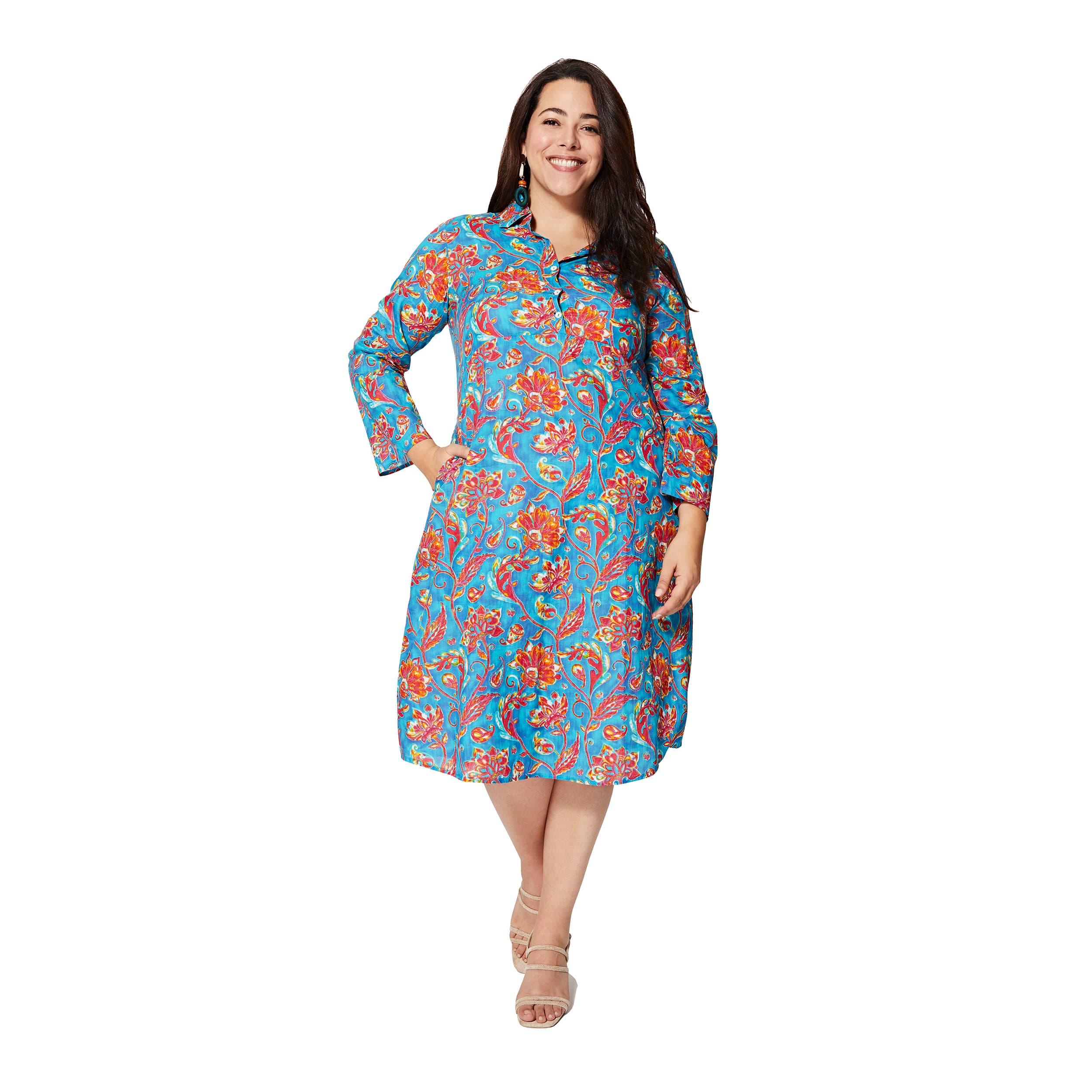 Robe été Quintin - 100% coton - bleu, rose, jaune - Akoustik Online