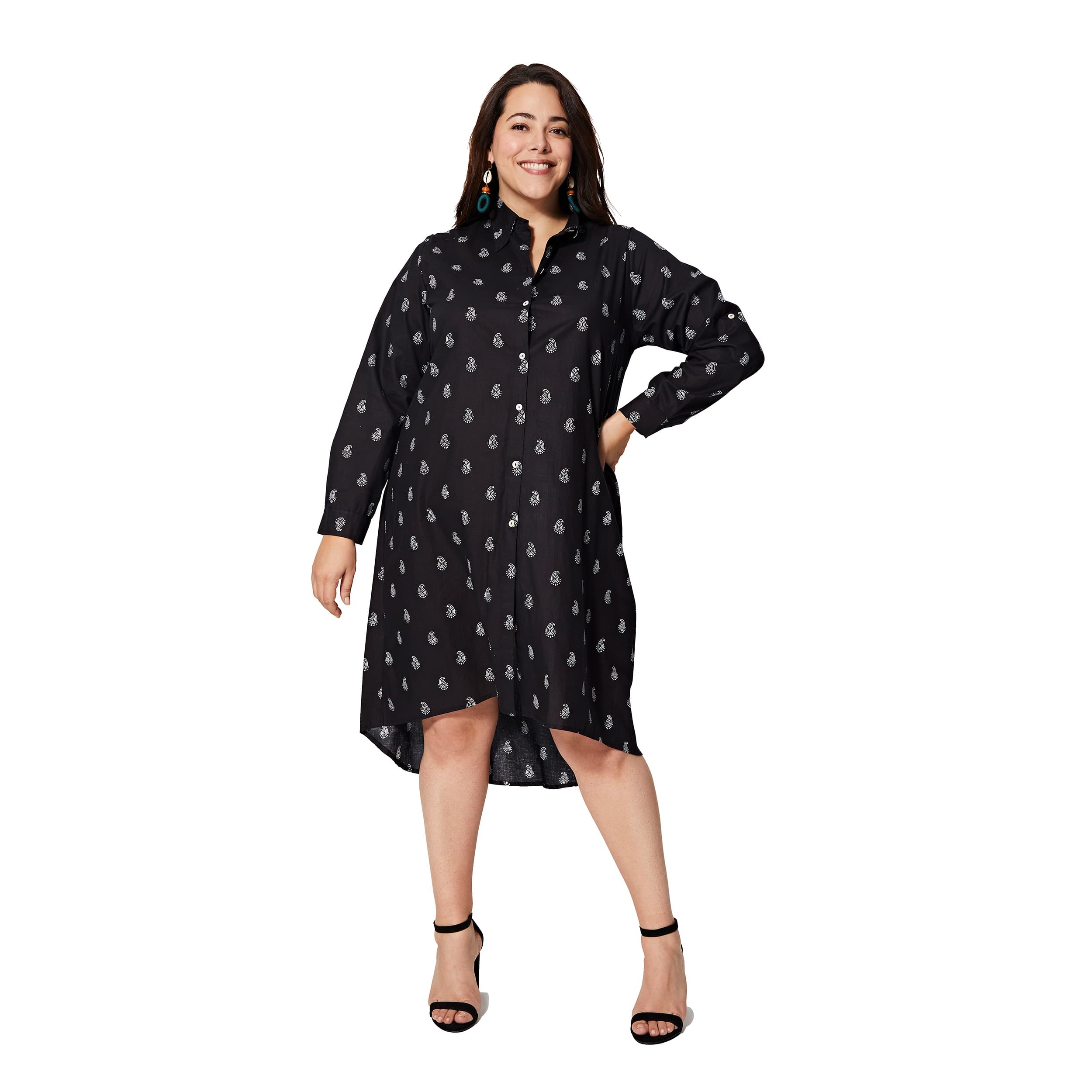 Robe été Firdos - 100% coton - noir, blanc - Akoustik Online