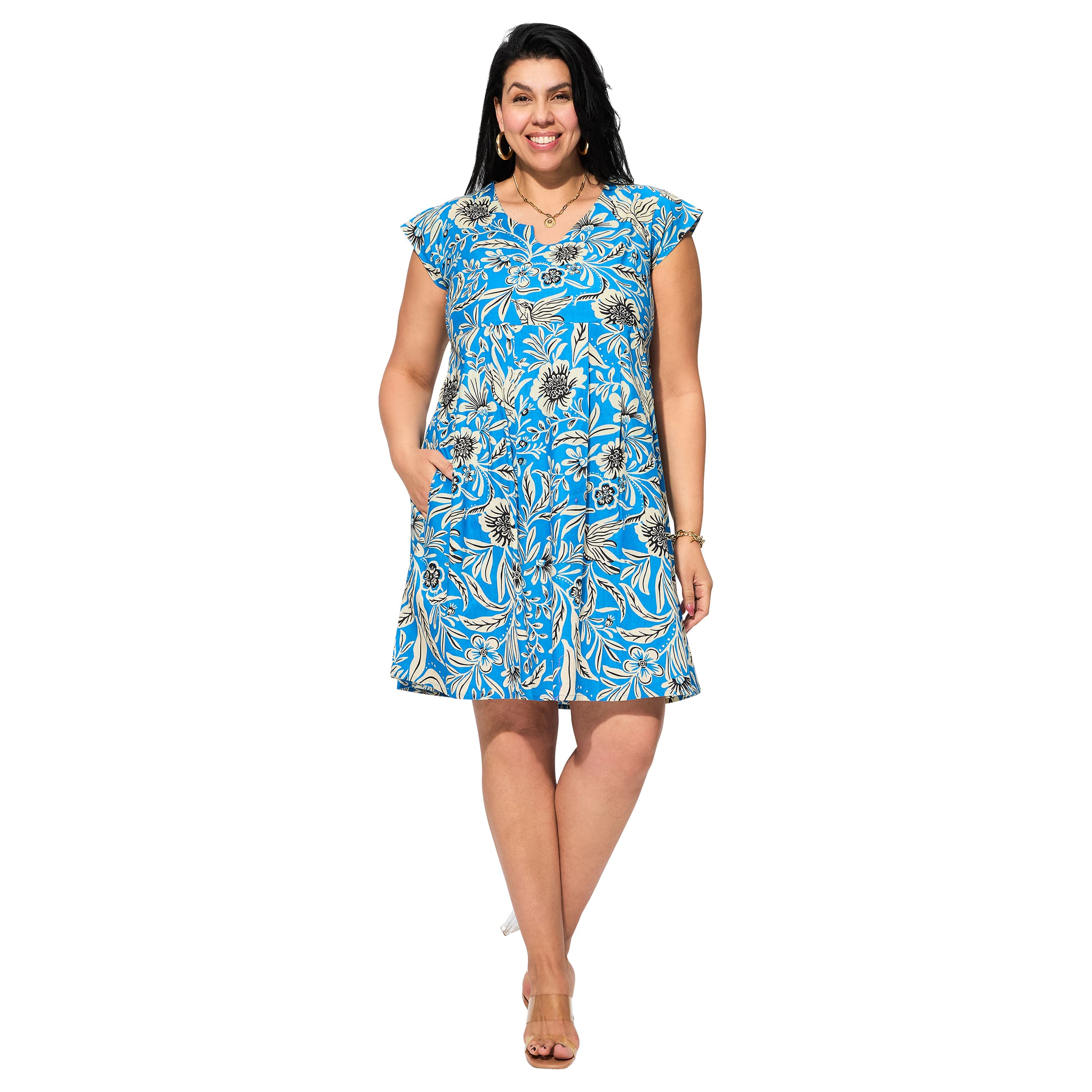 Robe été courte manches courtes Krishna - 100% coton - Akoustik Online