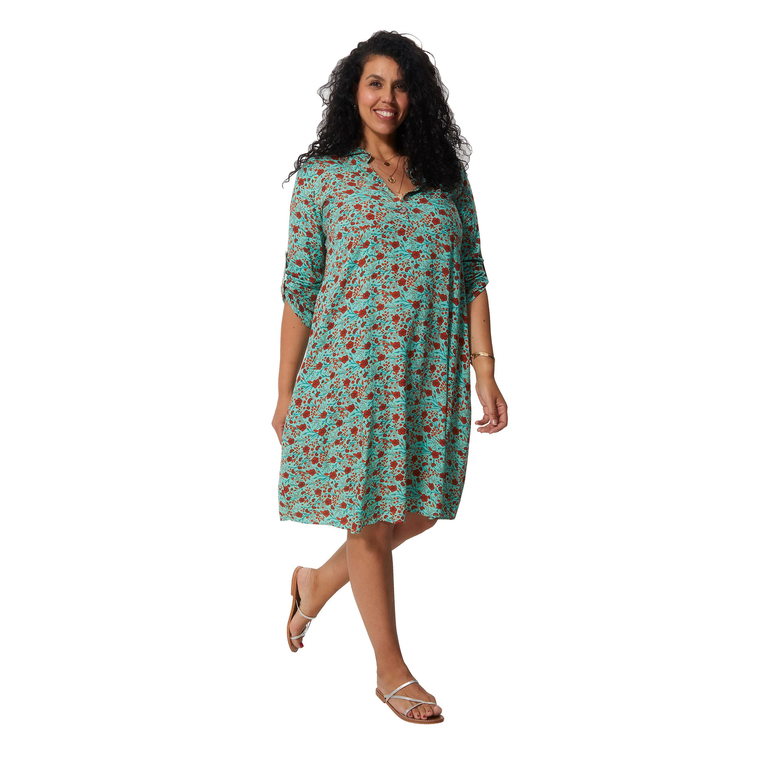 Robe été Atheer - 100% viscose - vert, gris - Akoustik Online