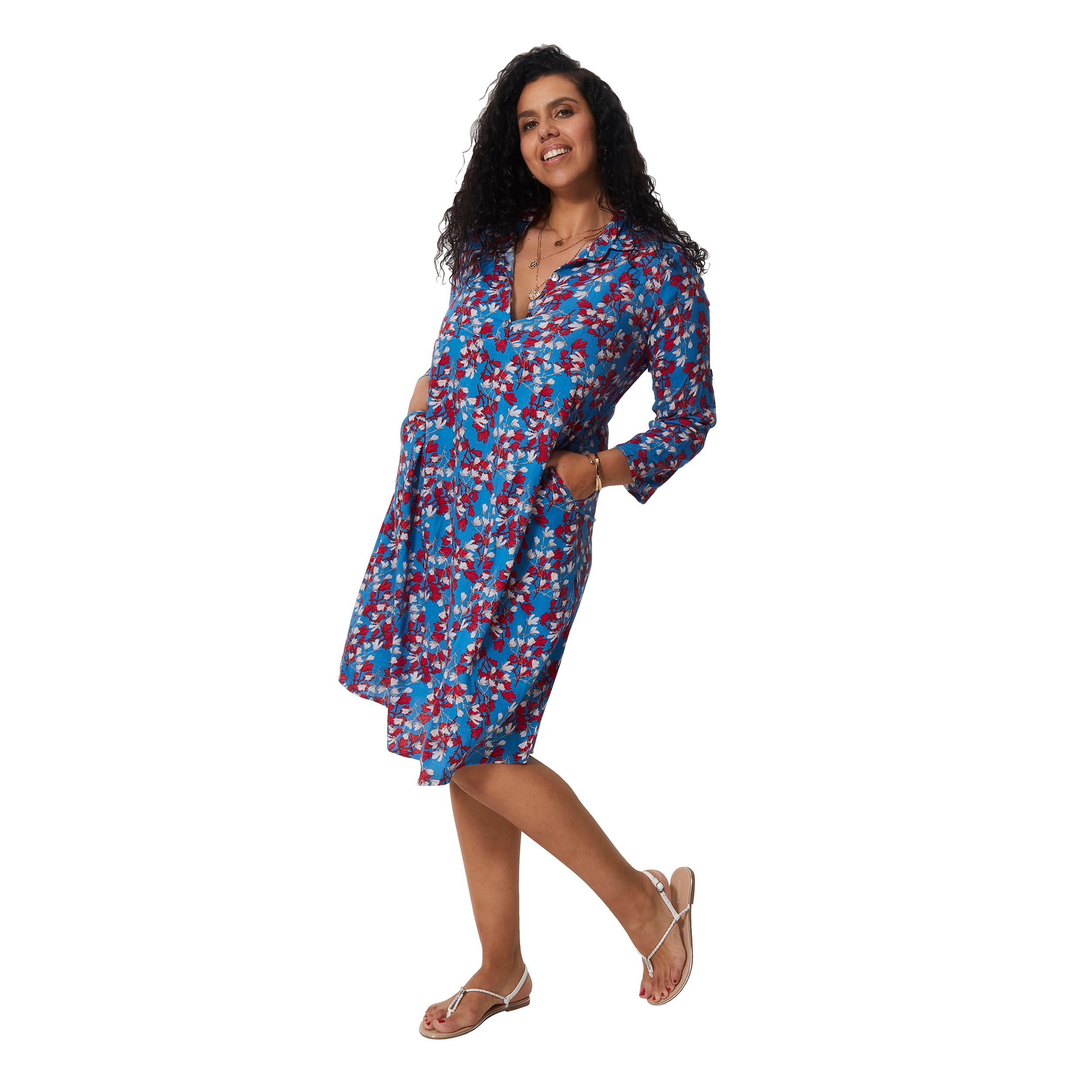 Robe été Awda - 100% viscose - bleu, rouge, blanc - Akoustik Online