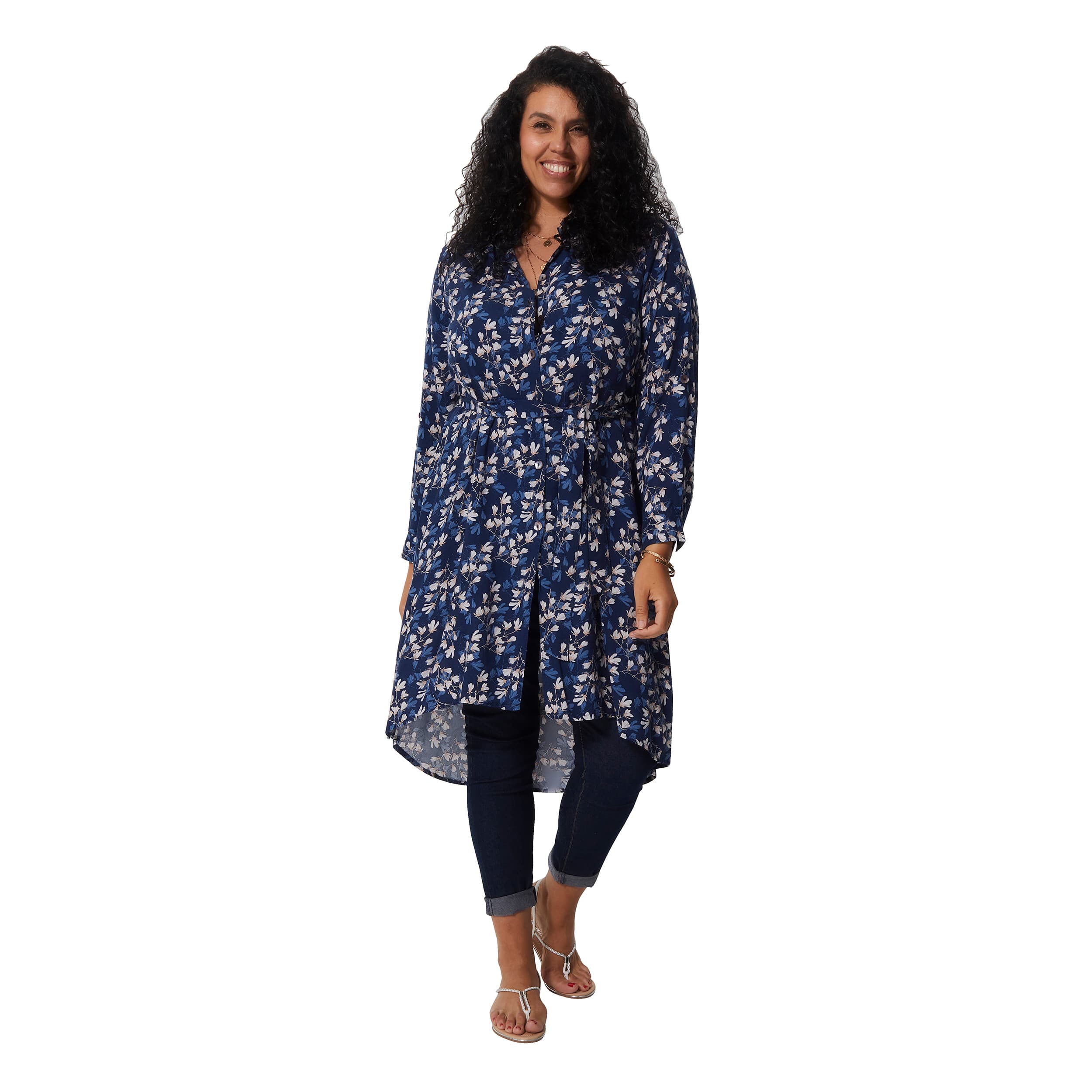 Robe été Jeanett - 100% viscose - bleu, blanc, creme - Akoustik Online