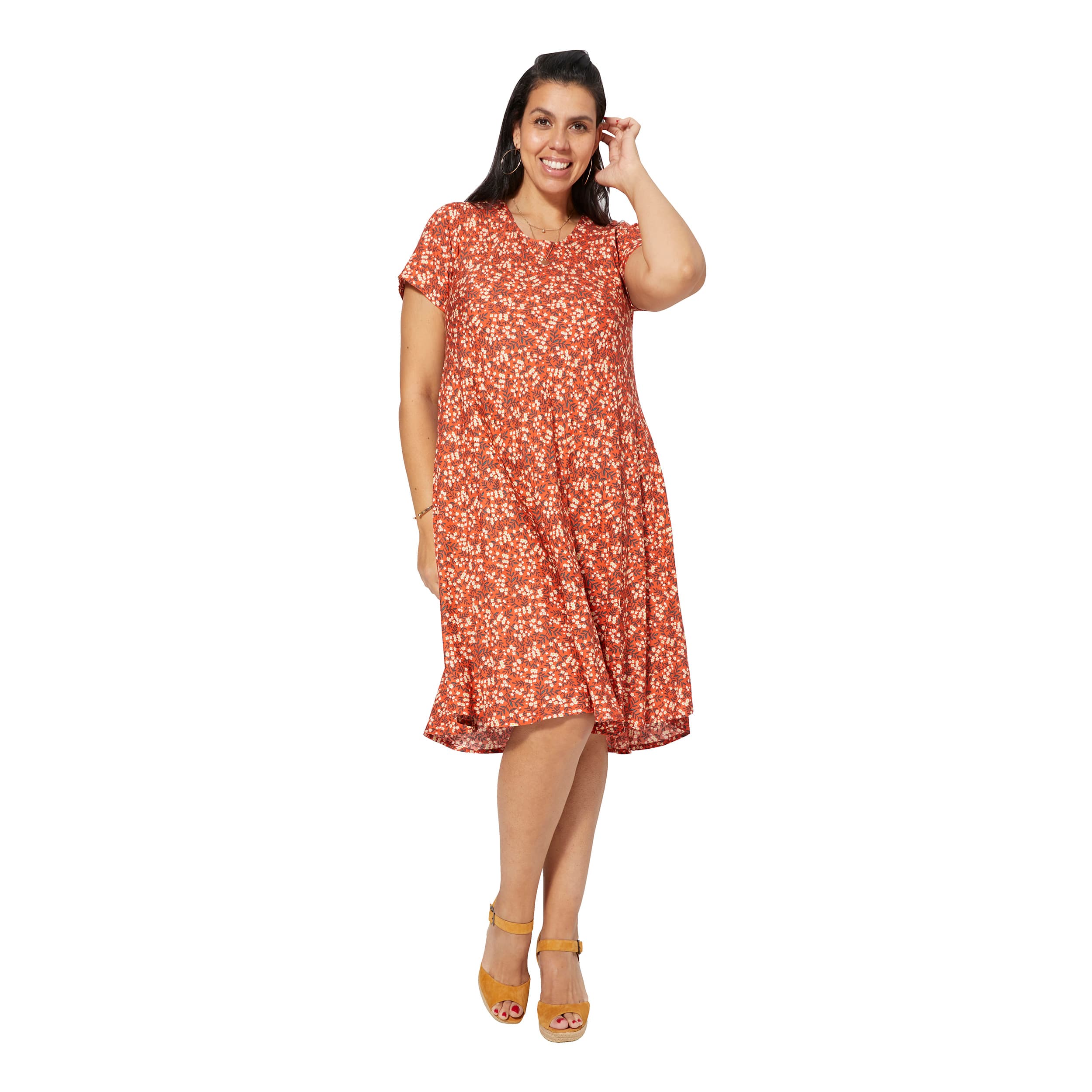 Robe été courte manches courtes Akoni - 100% viscose - Akoustik Online