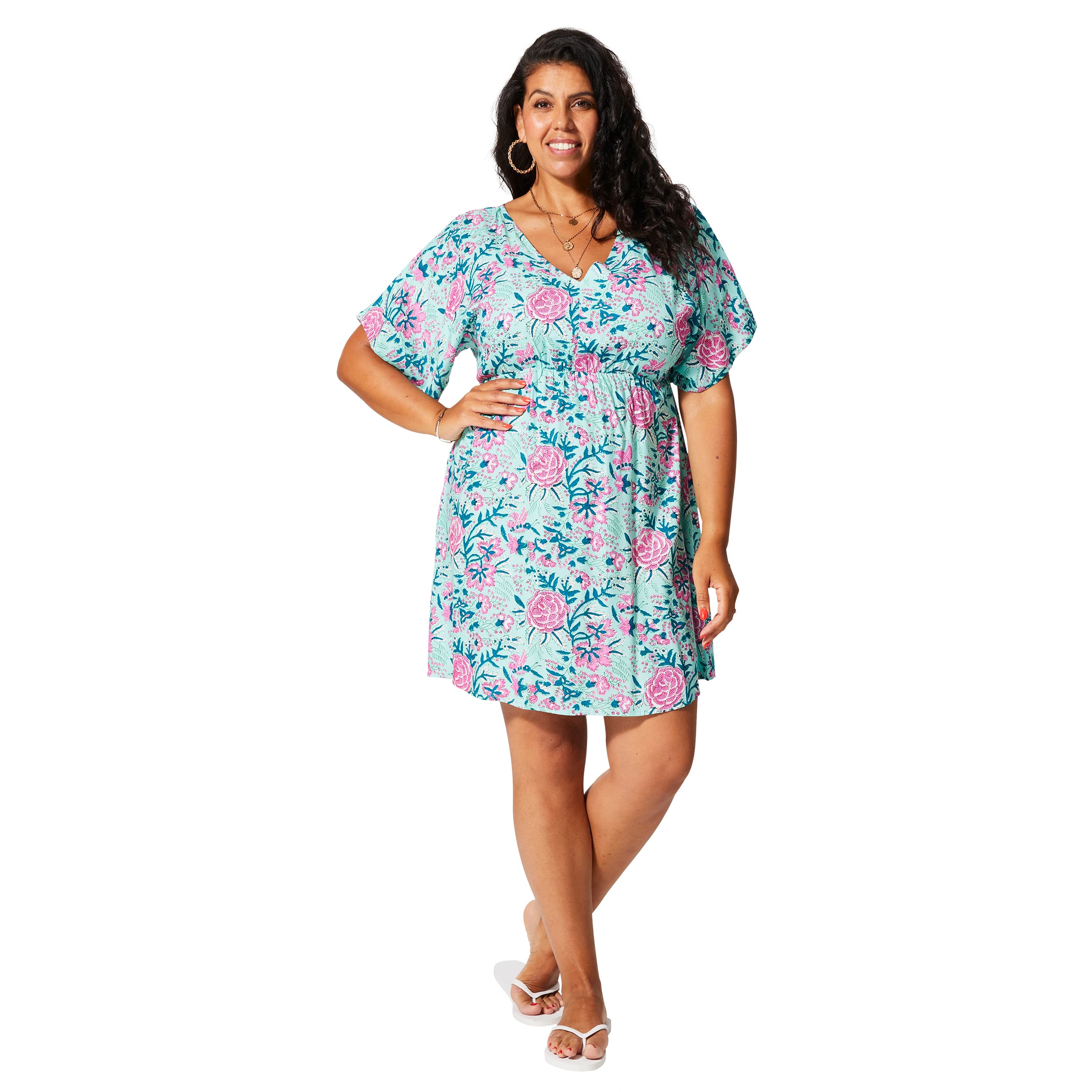 Robe été courte manches courtes Mai - 100% viscose - Akoustik Online