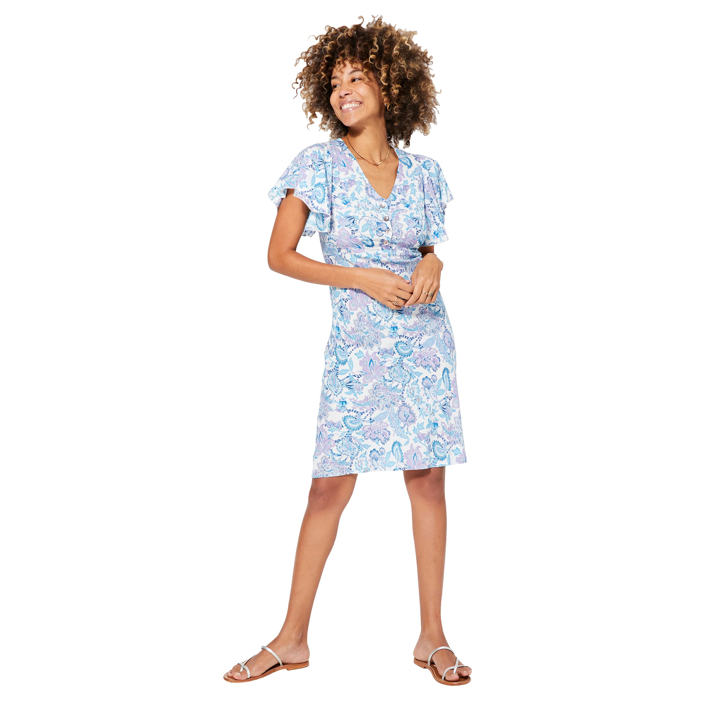 Robe été courte manches courtes Caren - 100% viscose - Akoustik Online