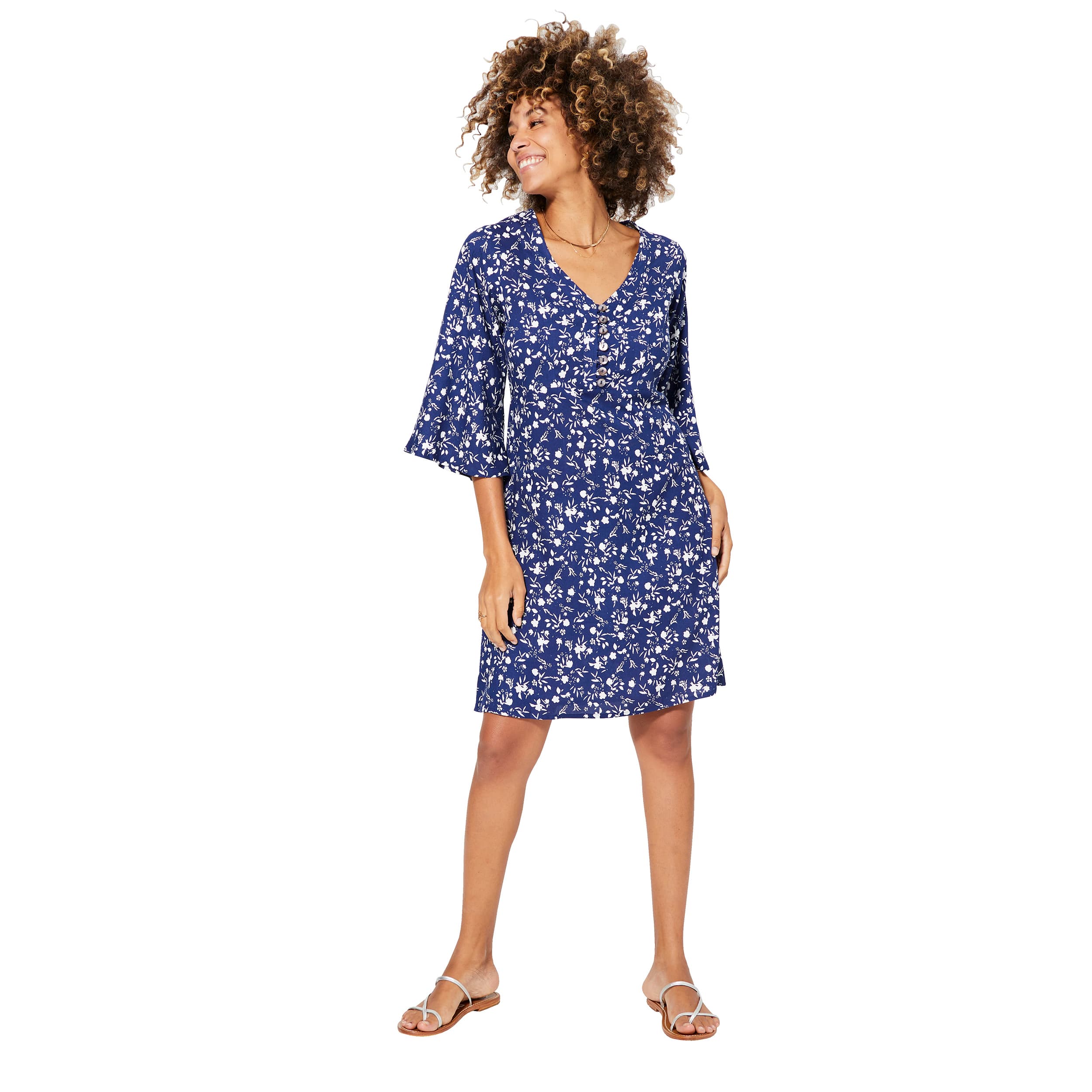 Robe été courte manches 3/4 Aindréas - 100% viscose - Akoustik Online