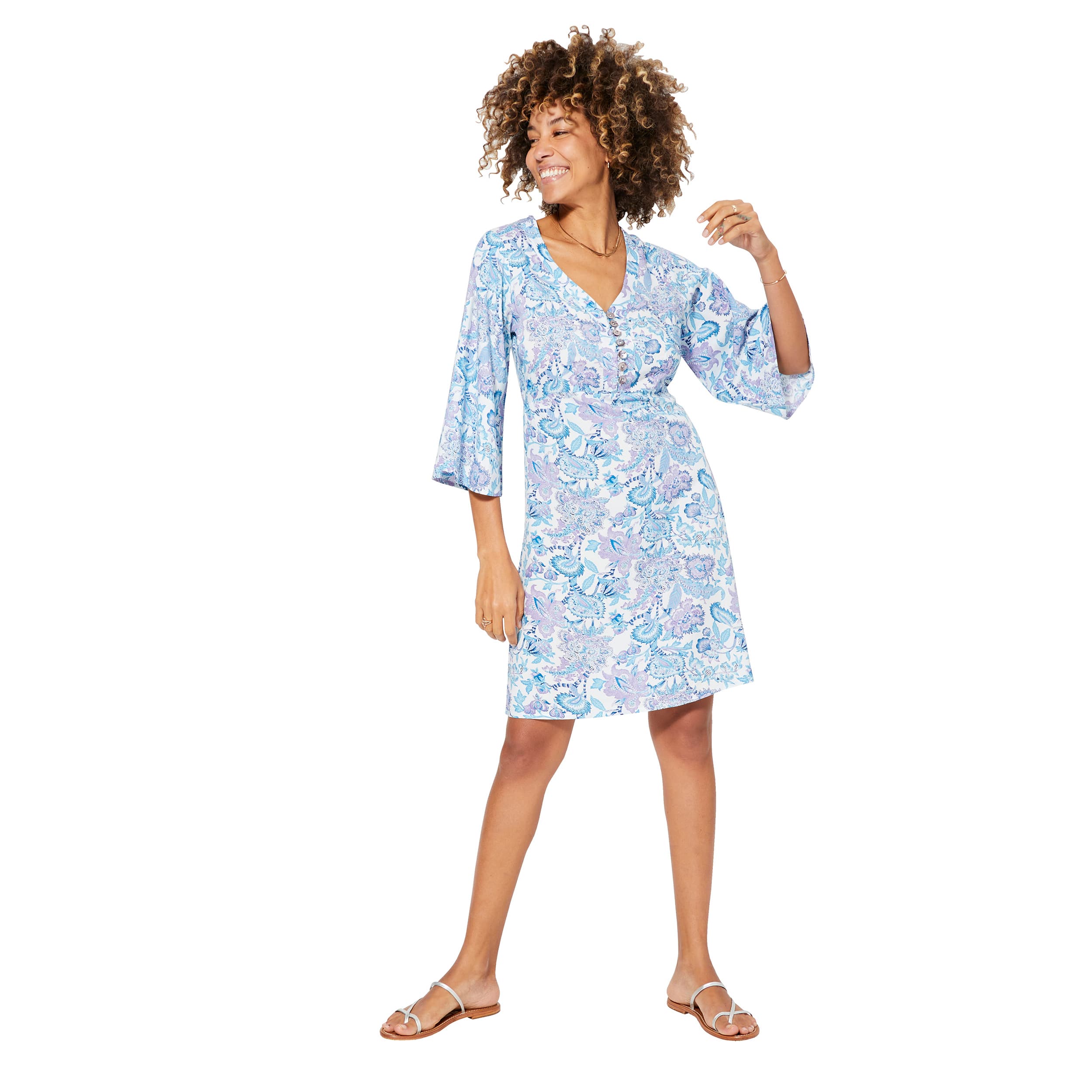 Robe été courte manches 3/4 Cadeyrn - 100% viscose - Akoustik Online
