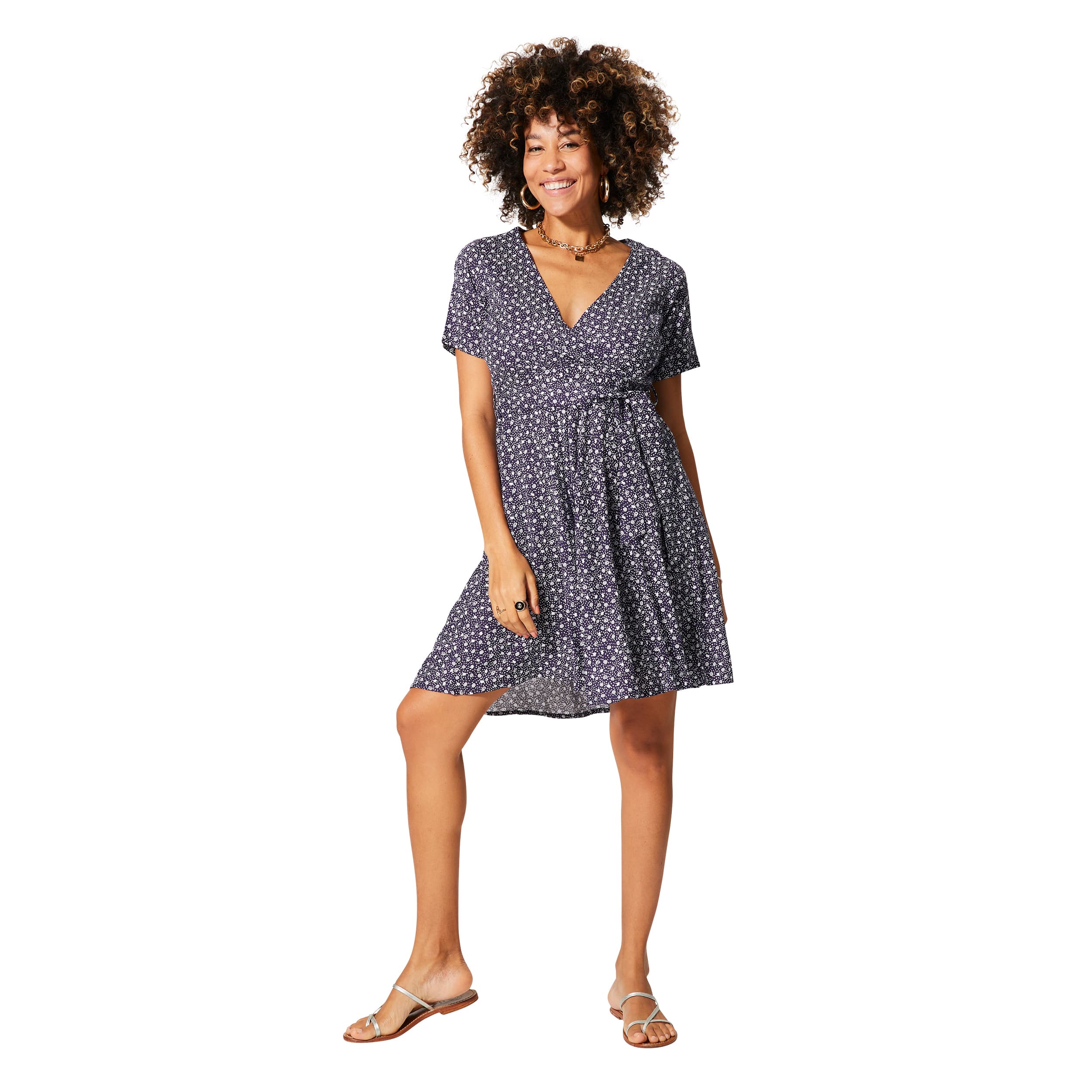 Robe été courte manches courtes Moa - 100% viscose - Akoustik Online