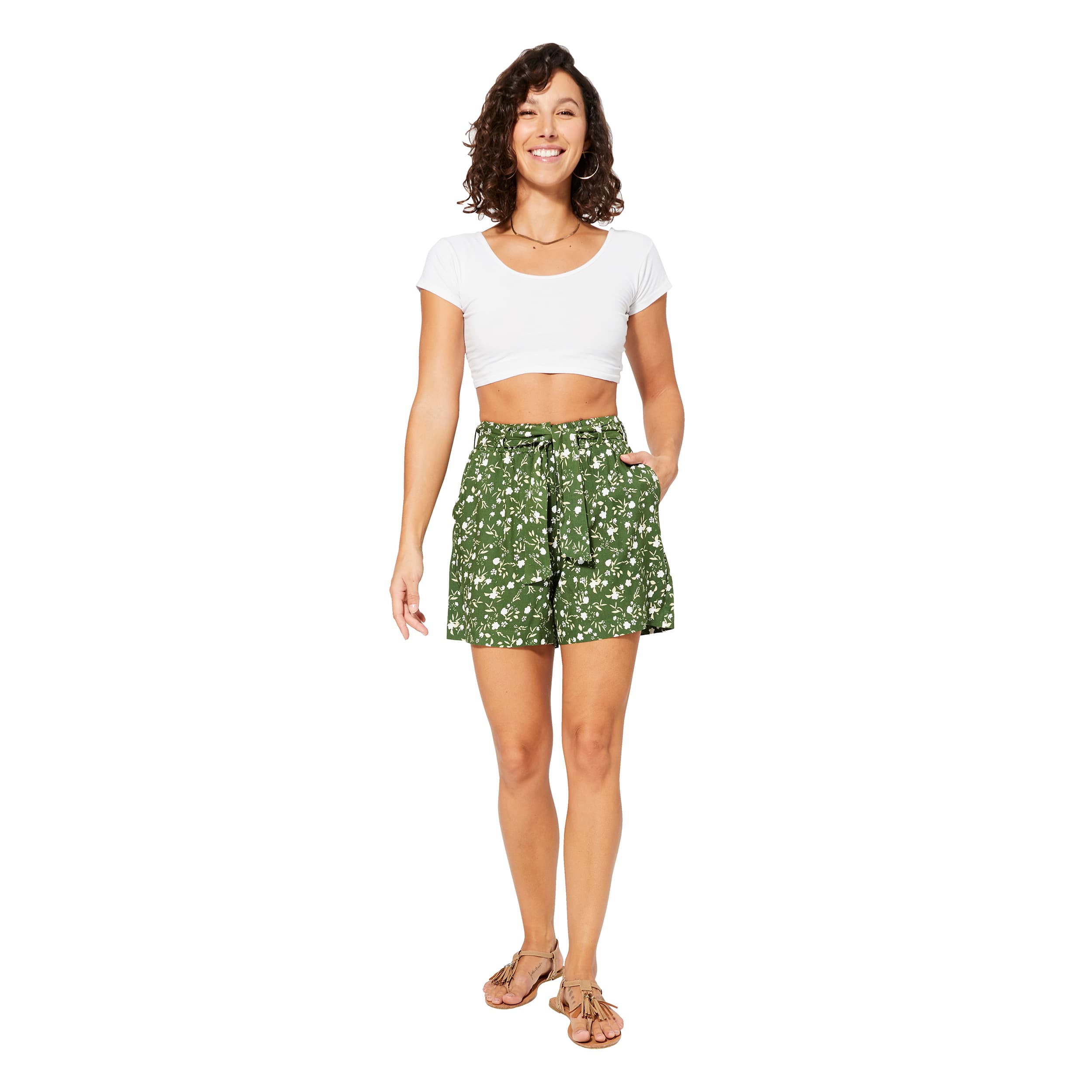 Short été Aileas - 100% viscose - vert, beige, blanc - Akoustik Online