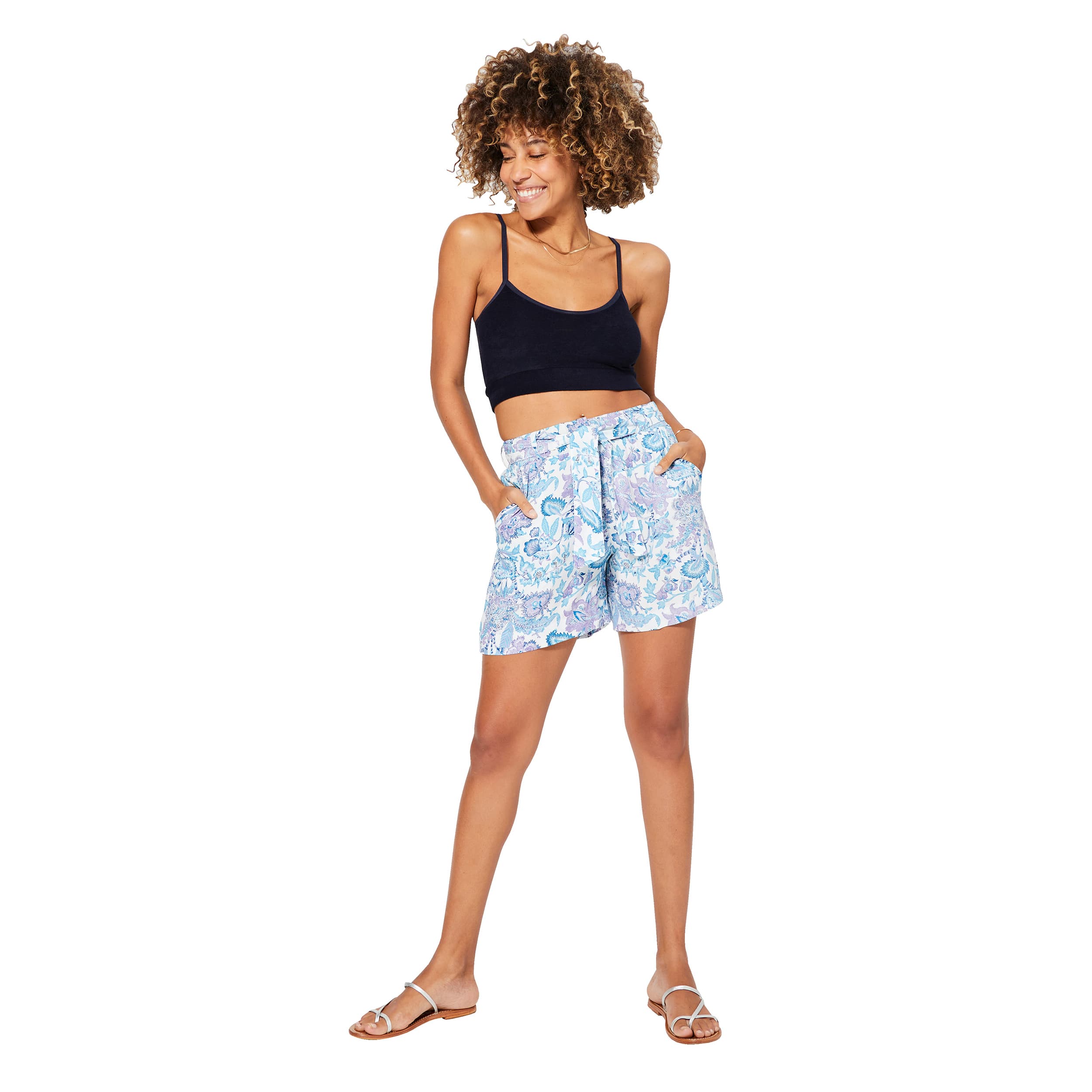 Short été Dilip - 100% viscose - blanc, bleu, violet - Akoustik Online