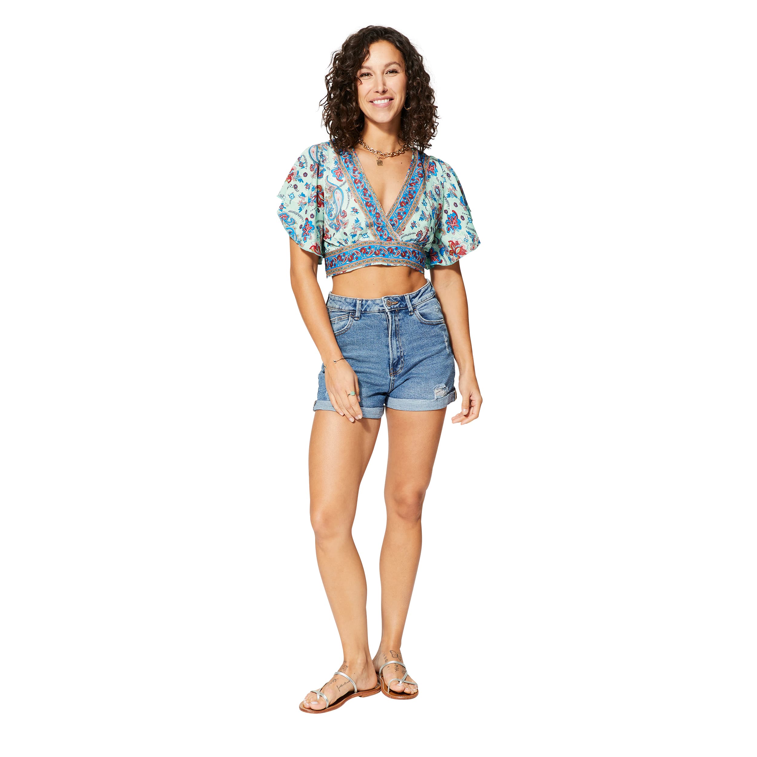 Top été court manches courtes Karyn - 100% polyester - Akoustik Online