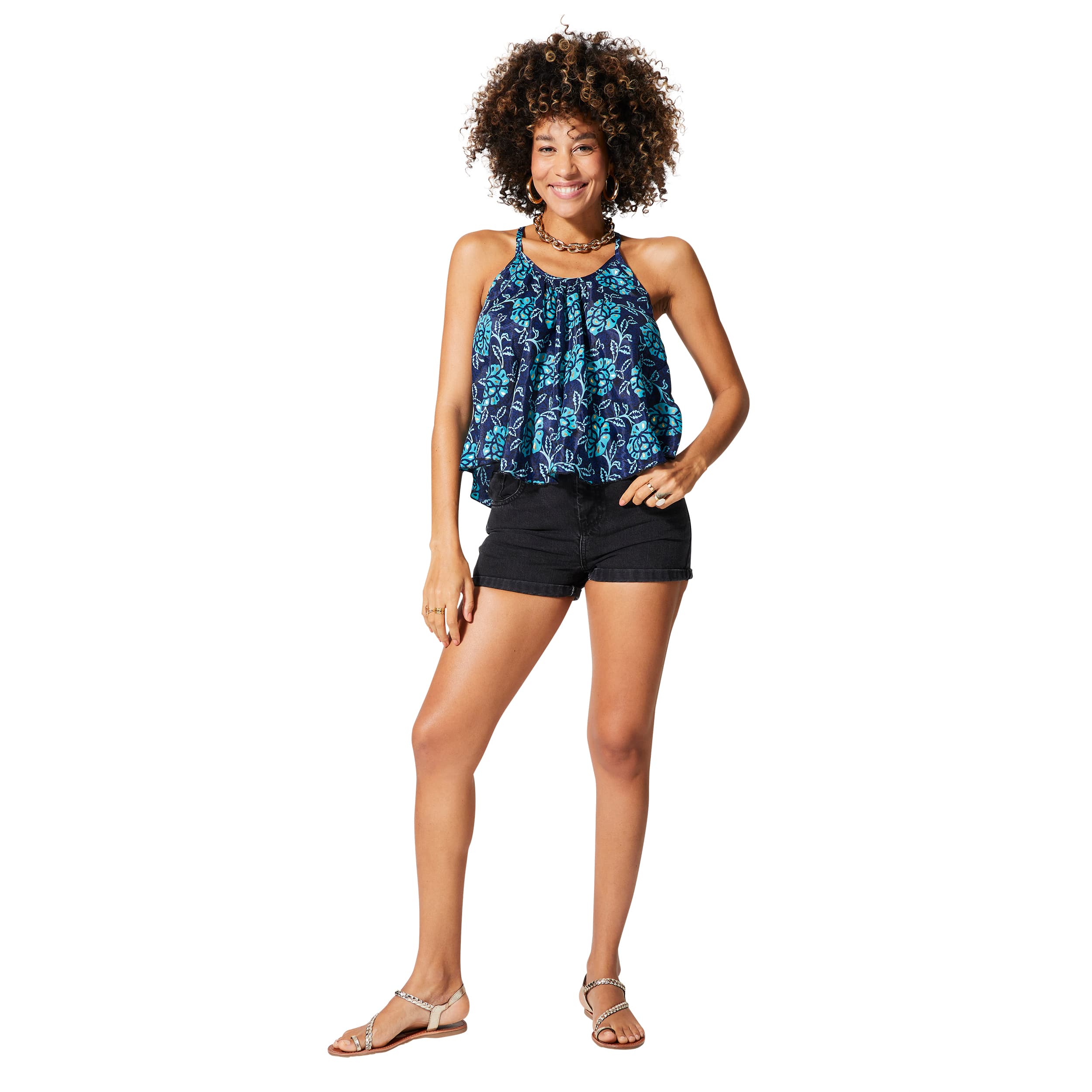 Top été court sans manches Sumayya - 100% polyester - Akoustik Online