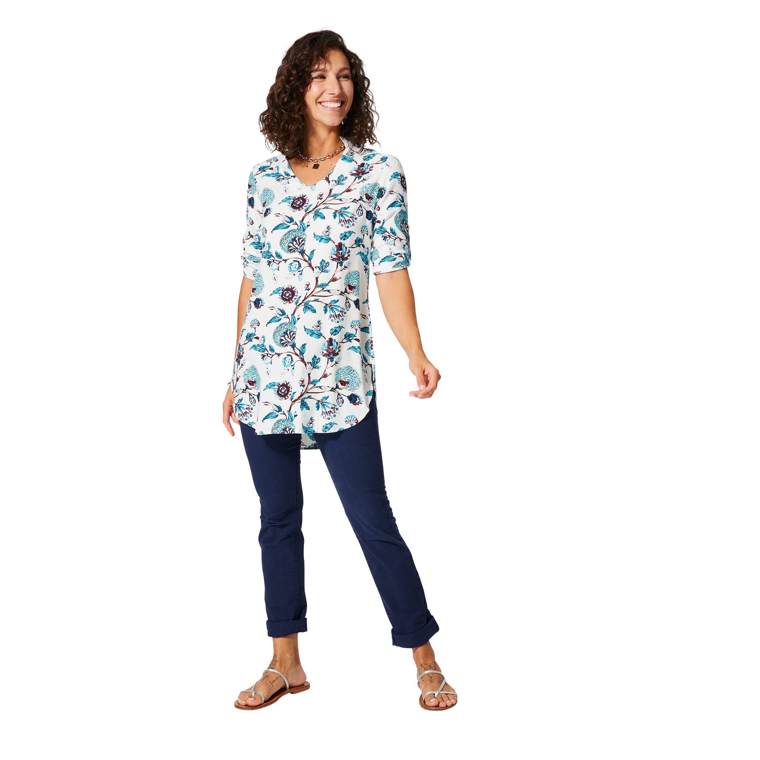 Tunique été manches 3/4 Marsha - 100% viscose - Akoustik Online
