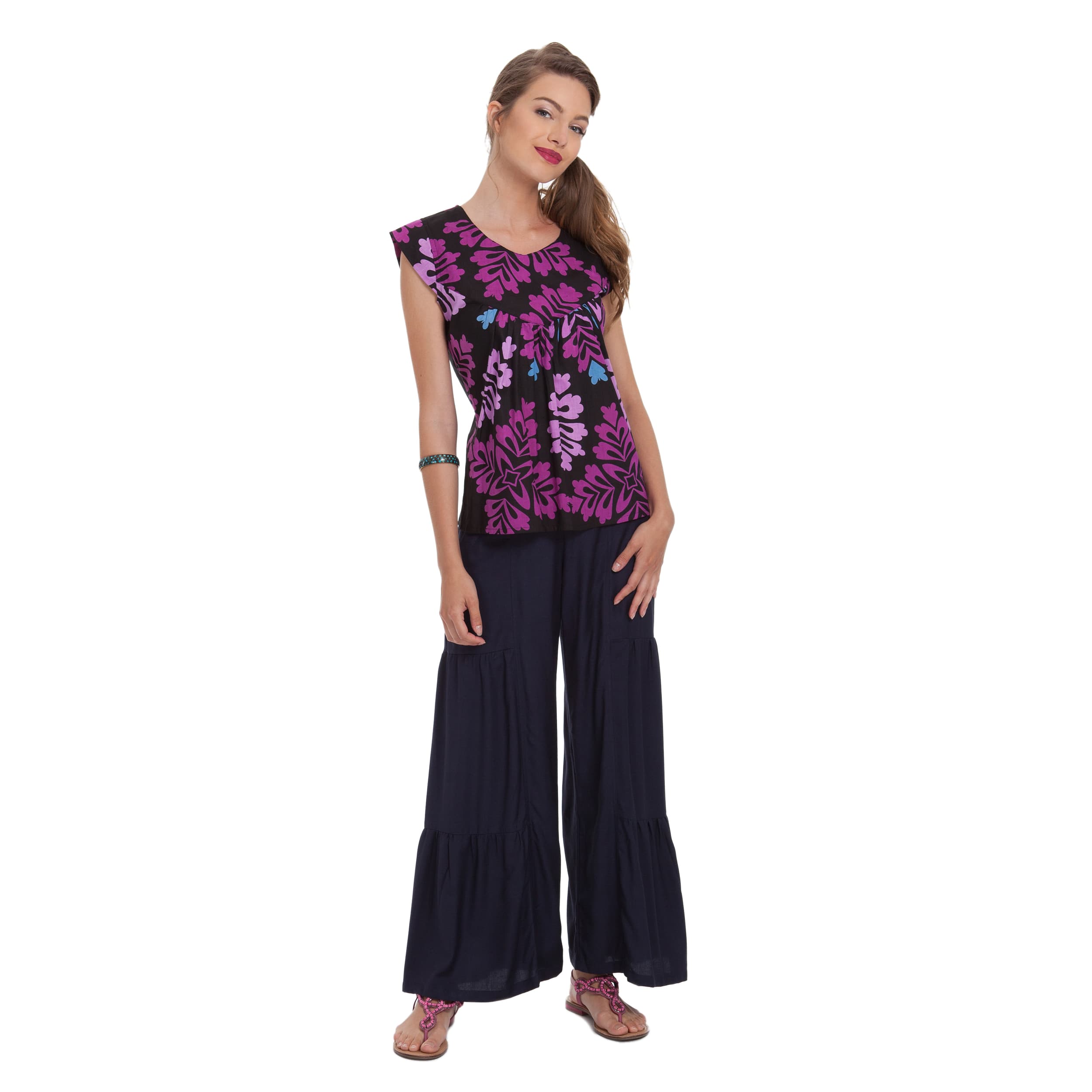 Top été Sobieslaw - 100% coton - noir, rose, bleu - Akoustik Online