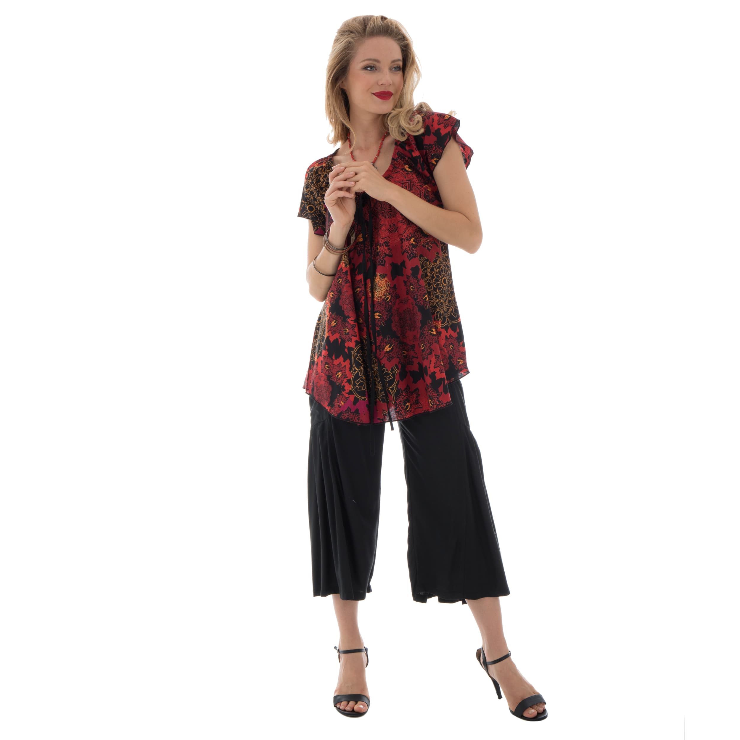 Top été Maigue - 100% coton - noir, rouge - Akoustik Online
