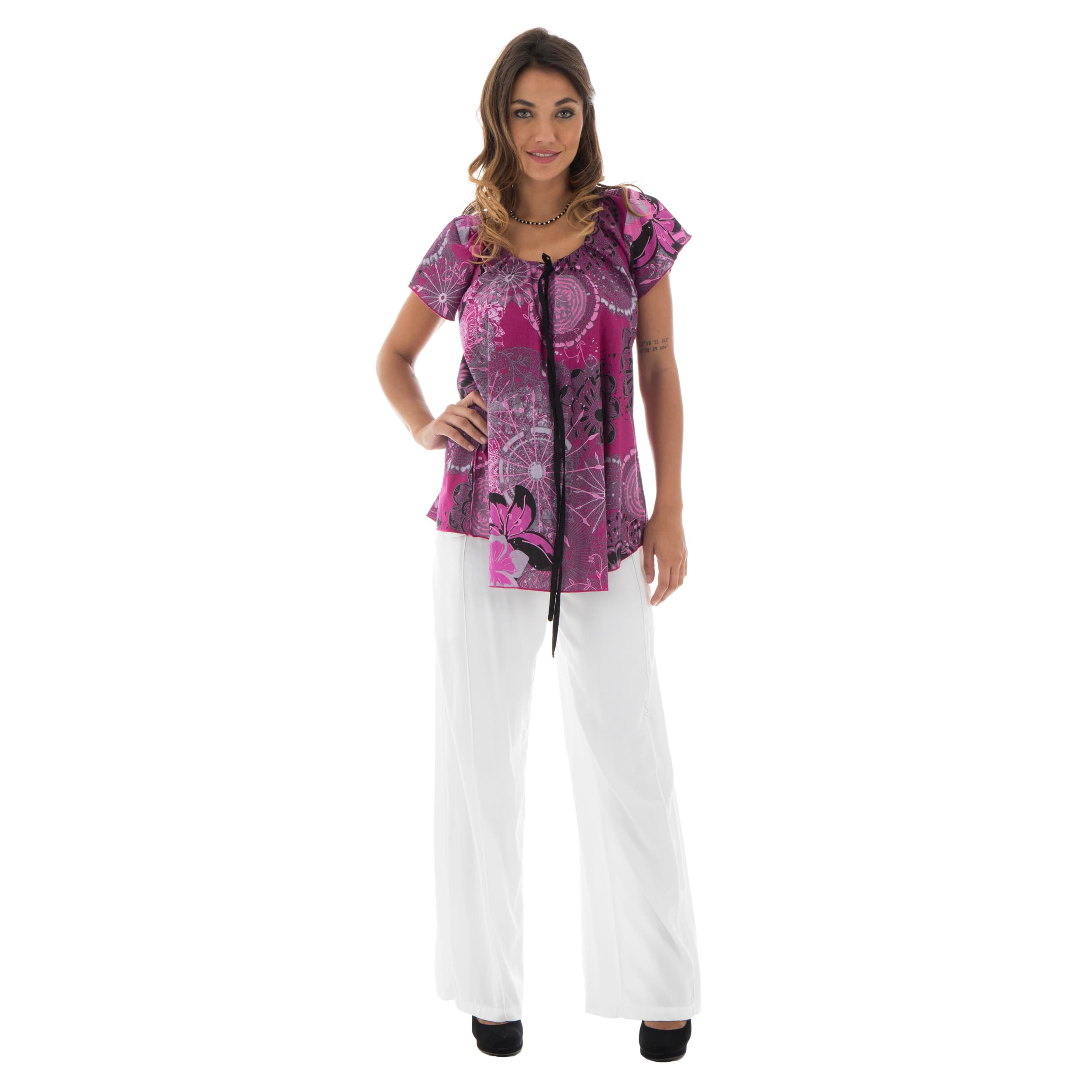 Top été Francis - 100% coton - rose, violet - Akoustik Online