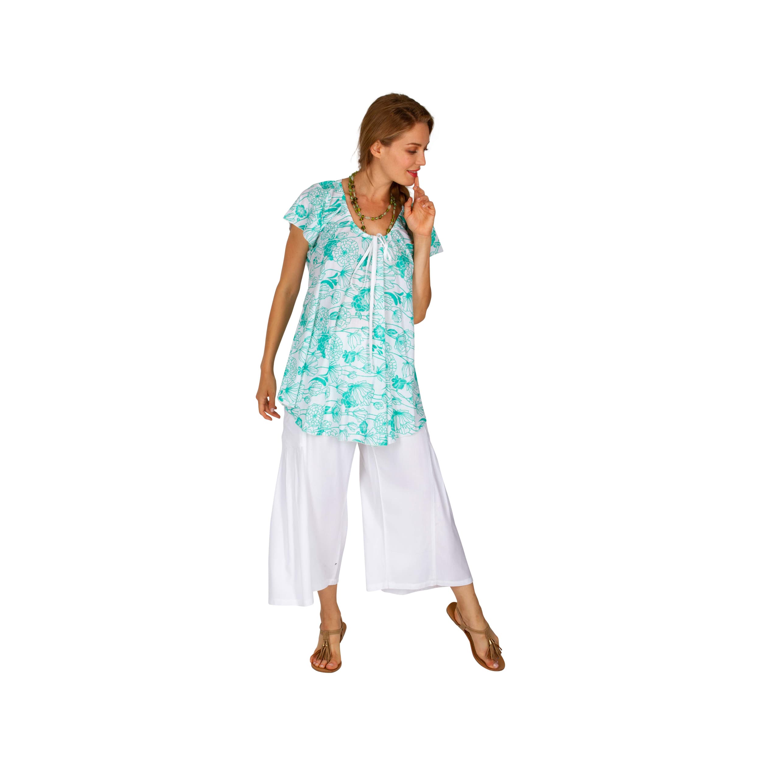 Top été long manches courtes Leva - 100% coton - Akoustik Online