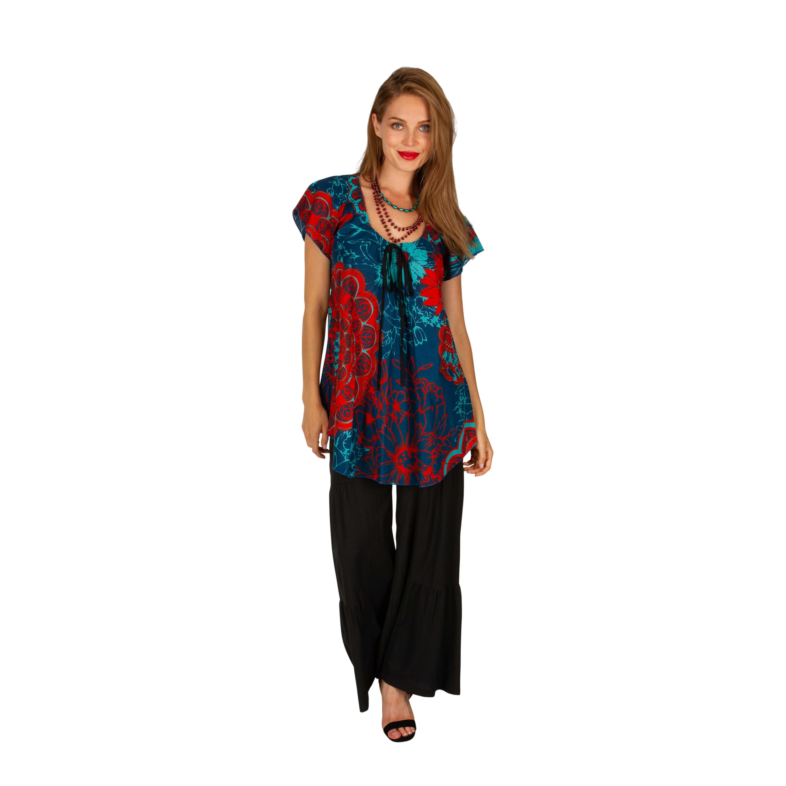 Top été long manches courtes Sherie - 100% coton - Akoustik Online