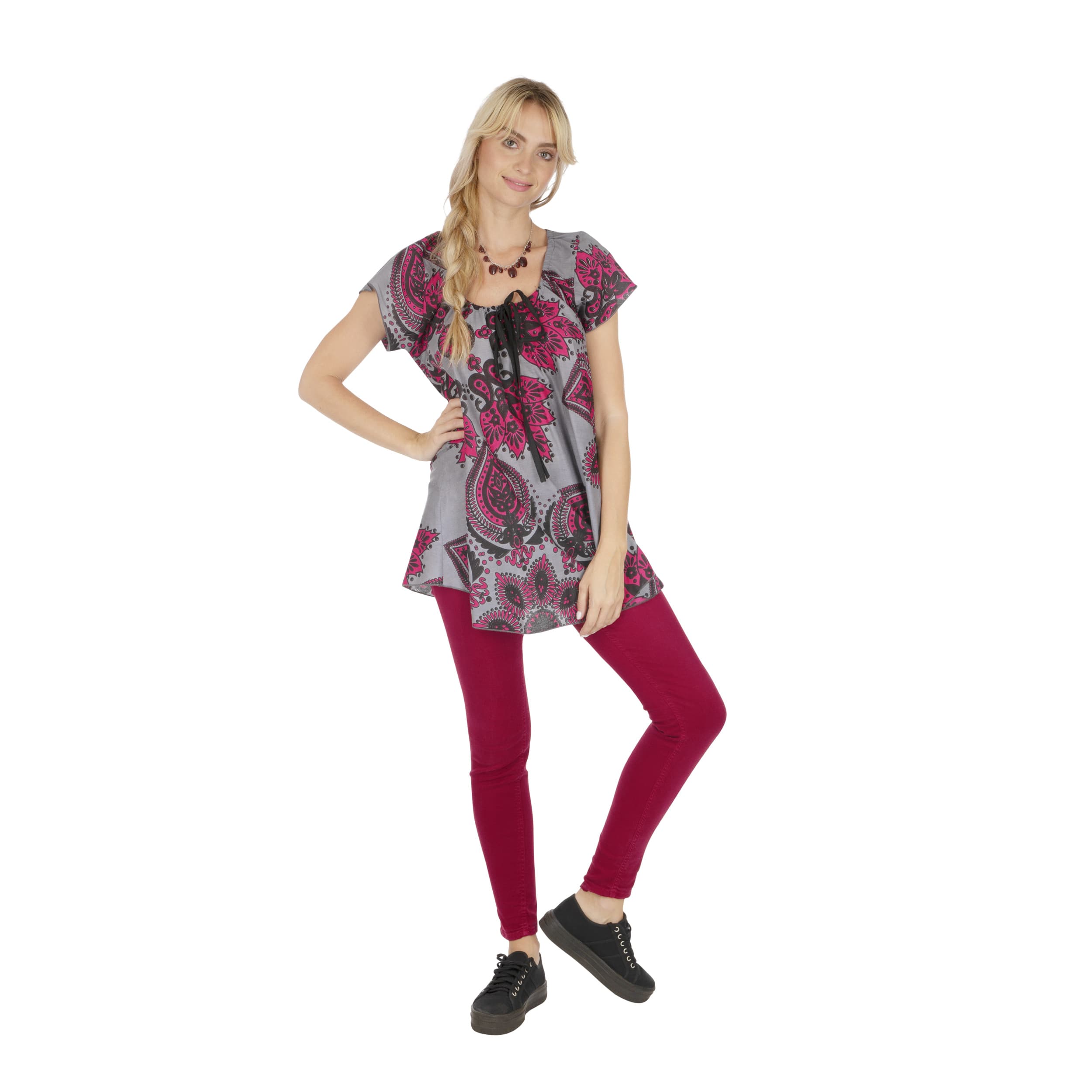 Top été long manches courtes Ethsine - 100% coton - Akoustik Online