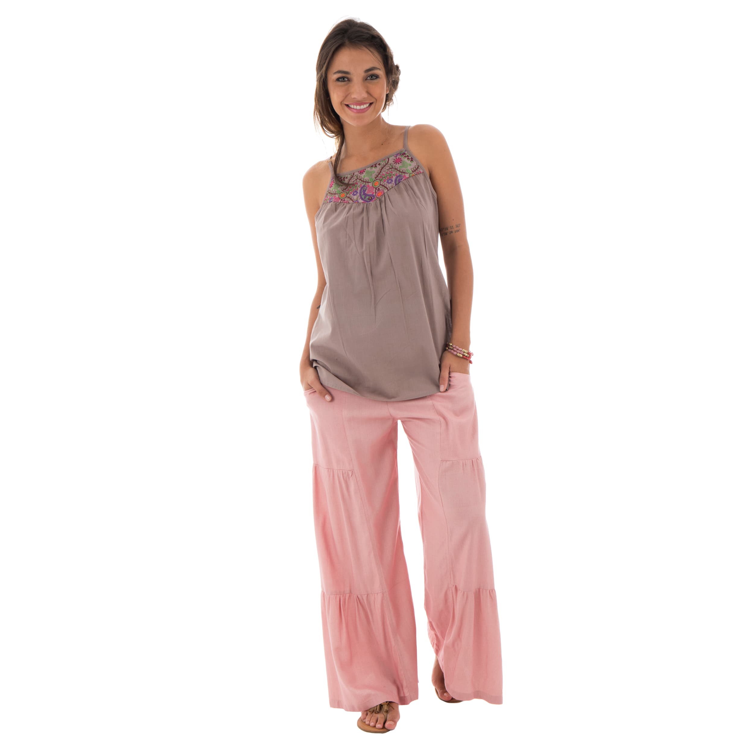Top été Shelly - 100% coton - marron - Petit Prix ! - Akoustik Online